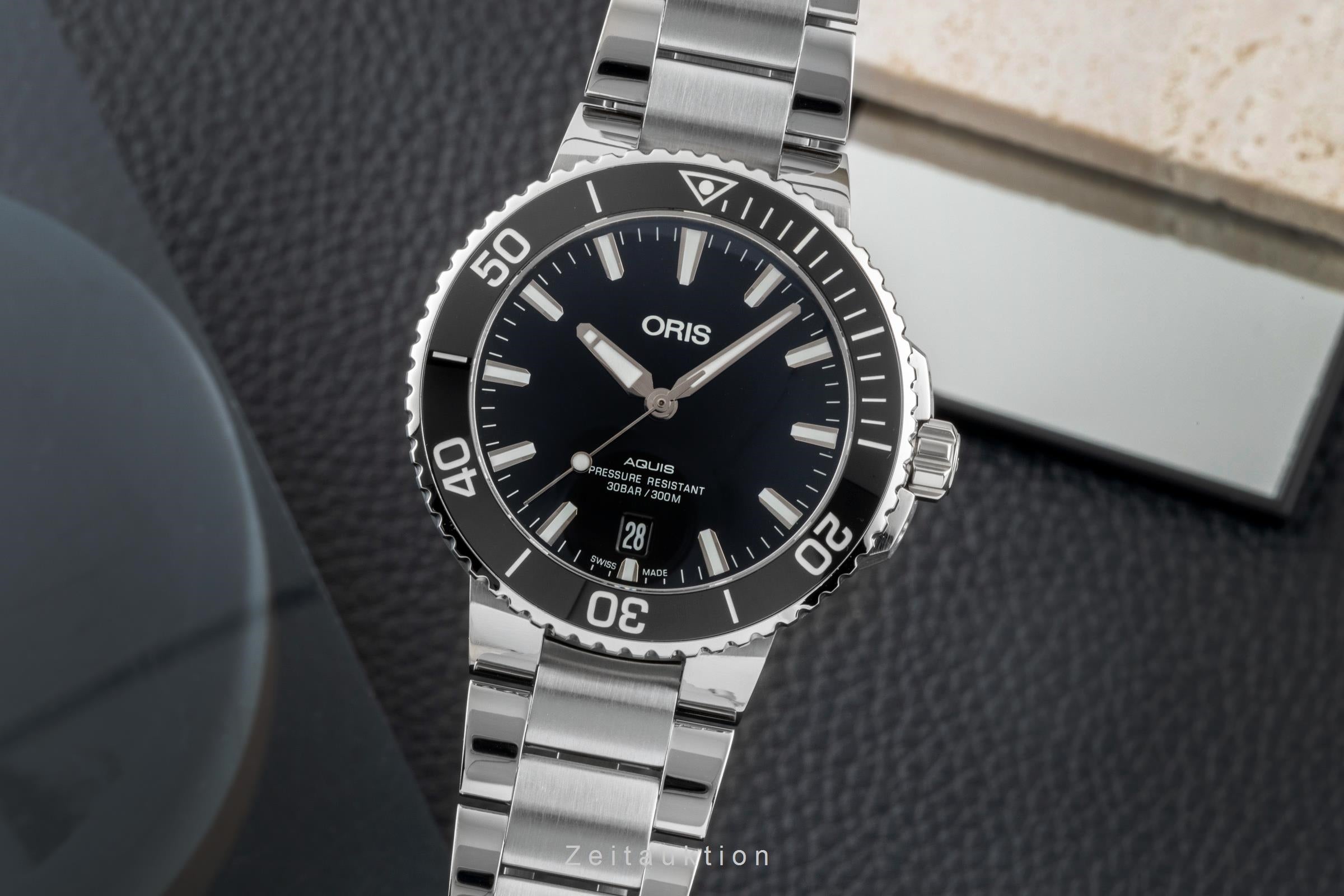 Oris Aquis Date acero automático reloj para caballeros 01 733 7732 4134-07 4 21 64FC LP: 2400EUR  [2600568]