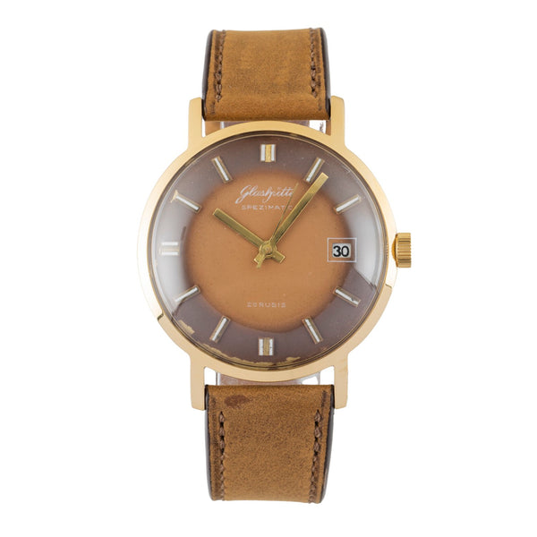 Glashütte Spezimatic latón bañado en oro automático reloj para caballeros Vintage  [2600577]
