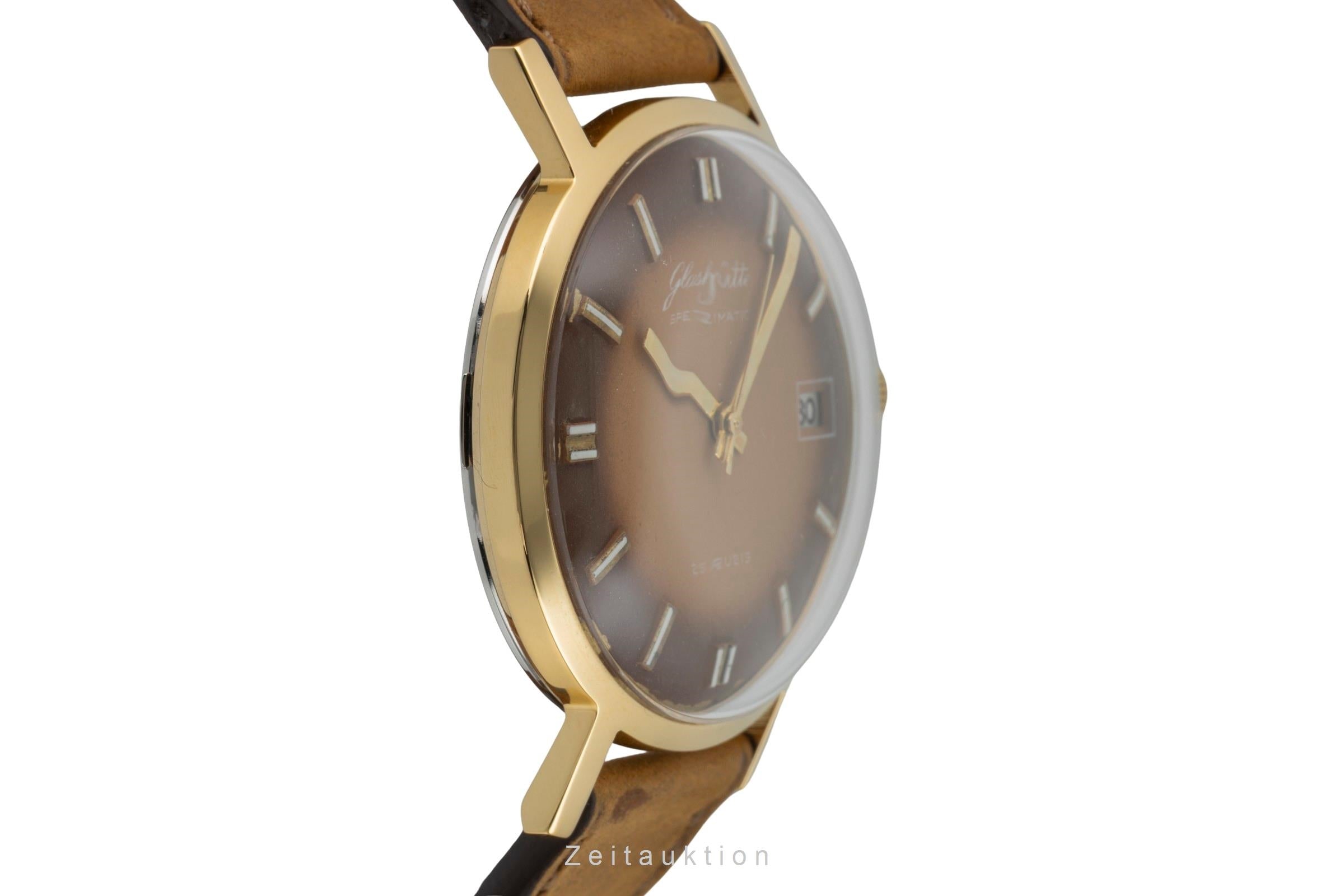 Glashütte Spezimatic latón bañado en oro automático reloj para caballeros Vintage  [2600577]