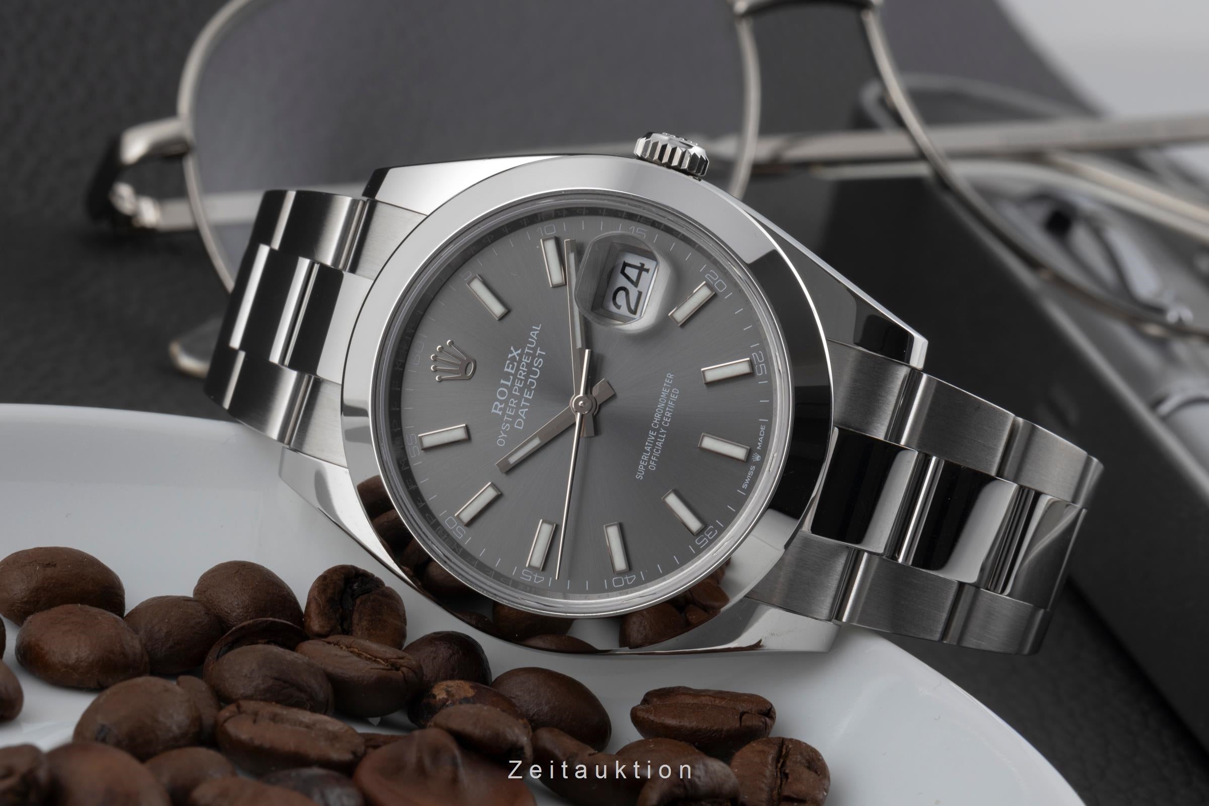Rolex Datejust 41 Silver Dial Edelstahl Automatik Herrenuhr Ref. 126300 B&P 2024 [2600594]