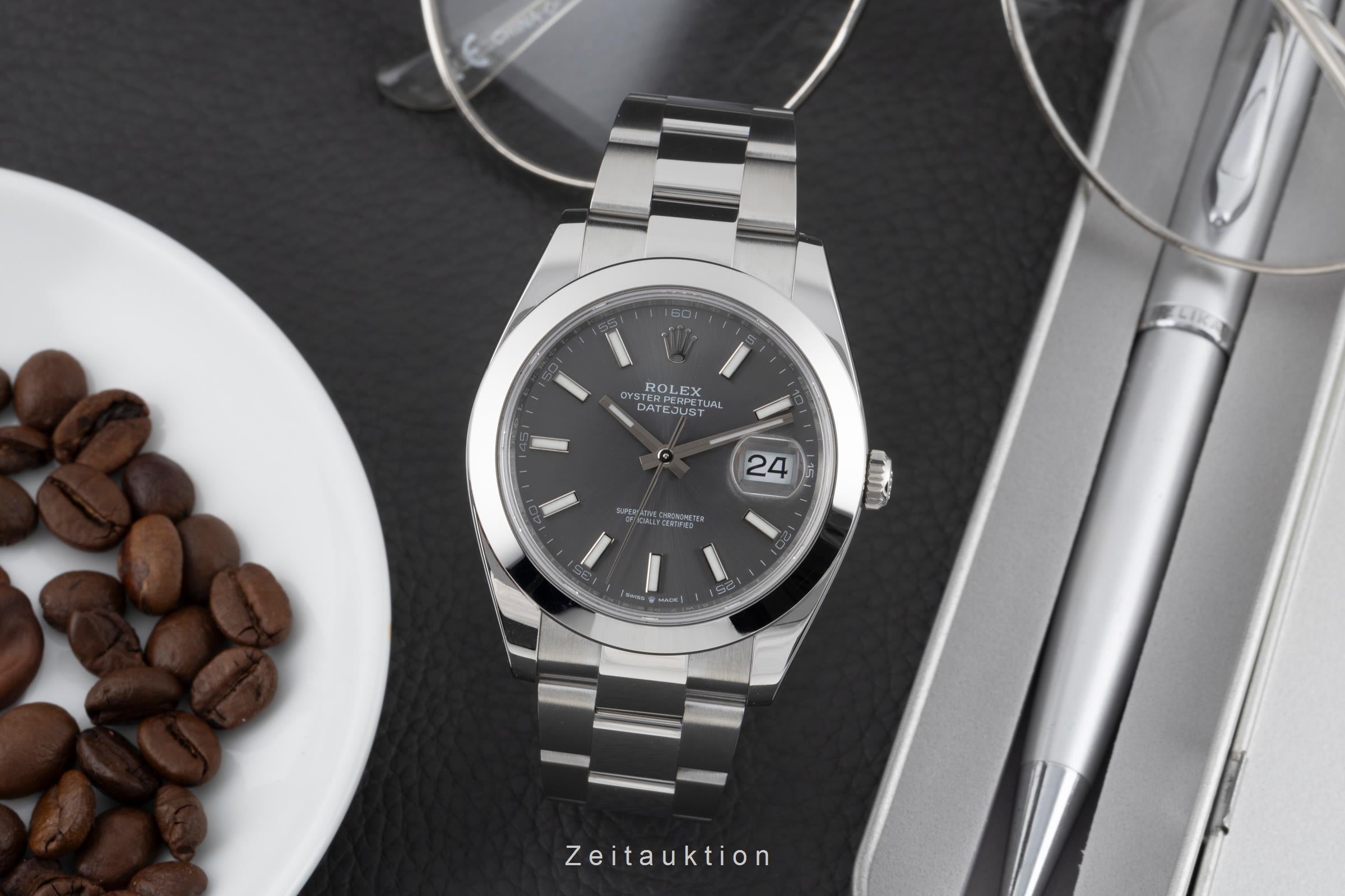 Rolex Datejust 41 Silver Dial Edelstahl Automatik Herrenuhr Ref. 126300 B&P 2024 [2600594]