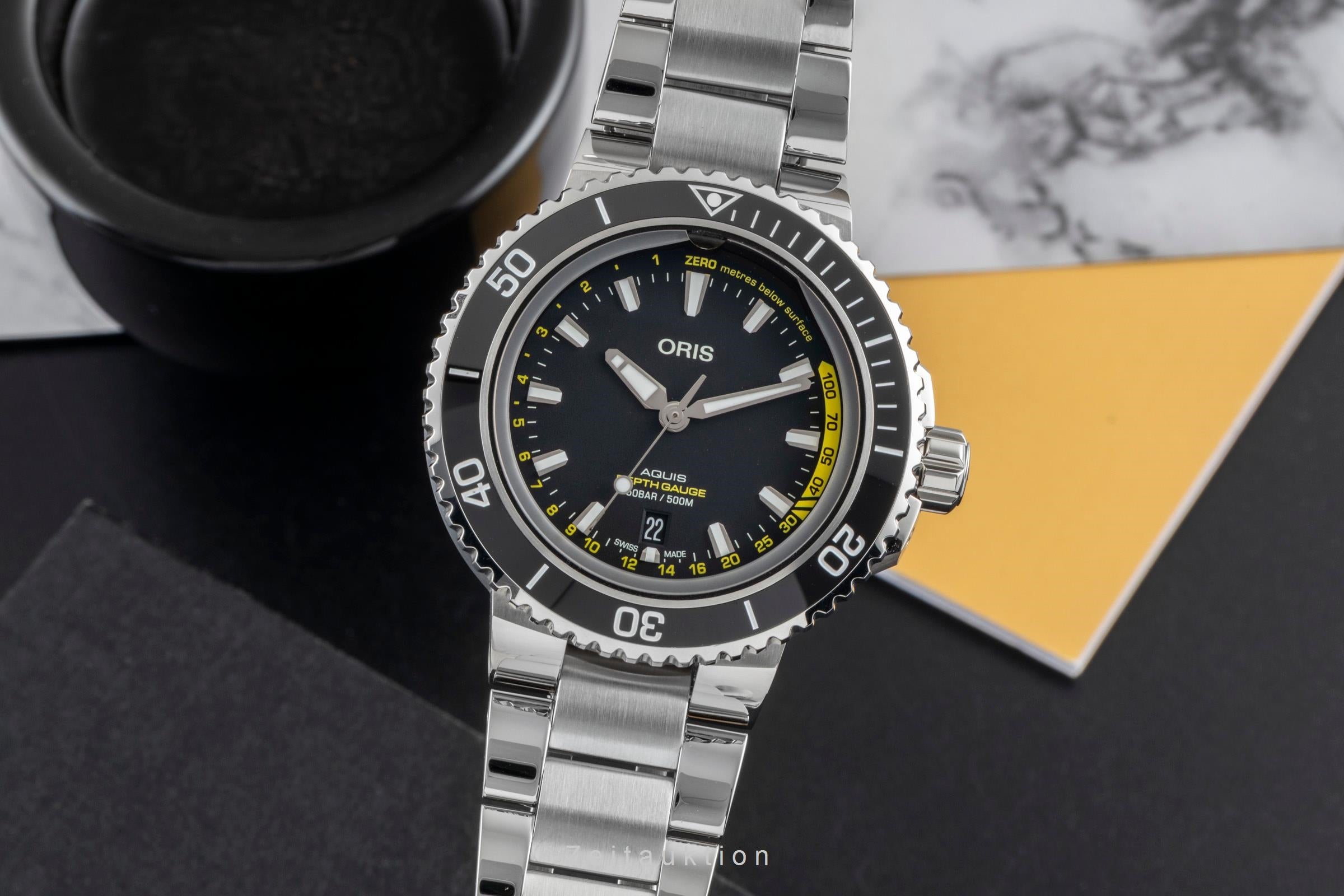 Oris Aquis Date acier automatique montre pour hommes 01 733 7755 4154-Set MB LP: 4100EUR  [2600634]