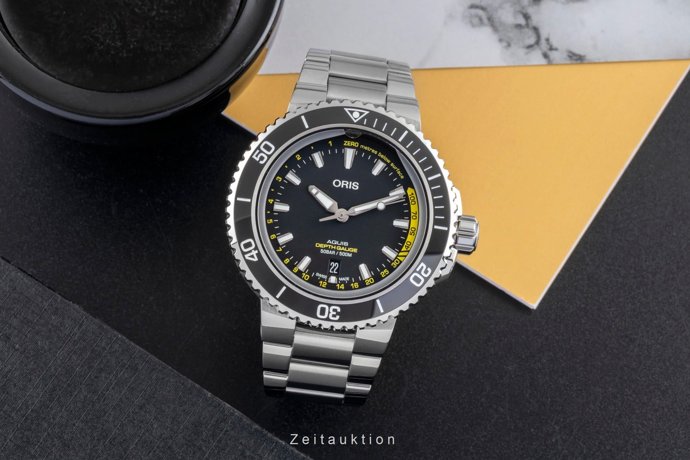 Oris Aquis Date acier automatique montre pour hommes 01 733 7755 4154-Set MB LP: 4100EUR  [2600634]