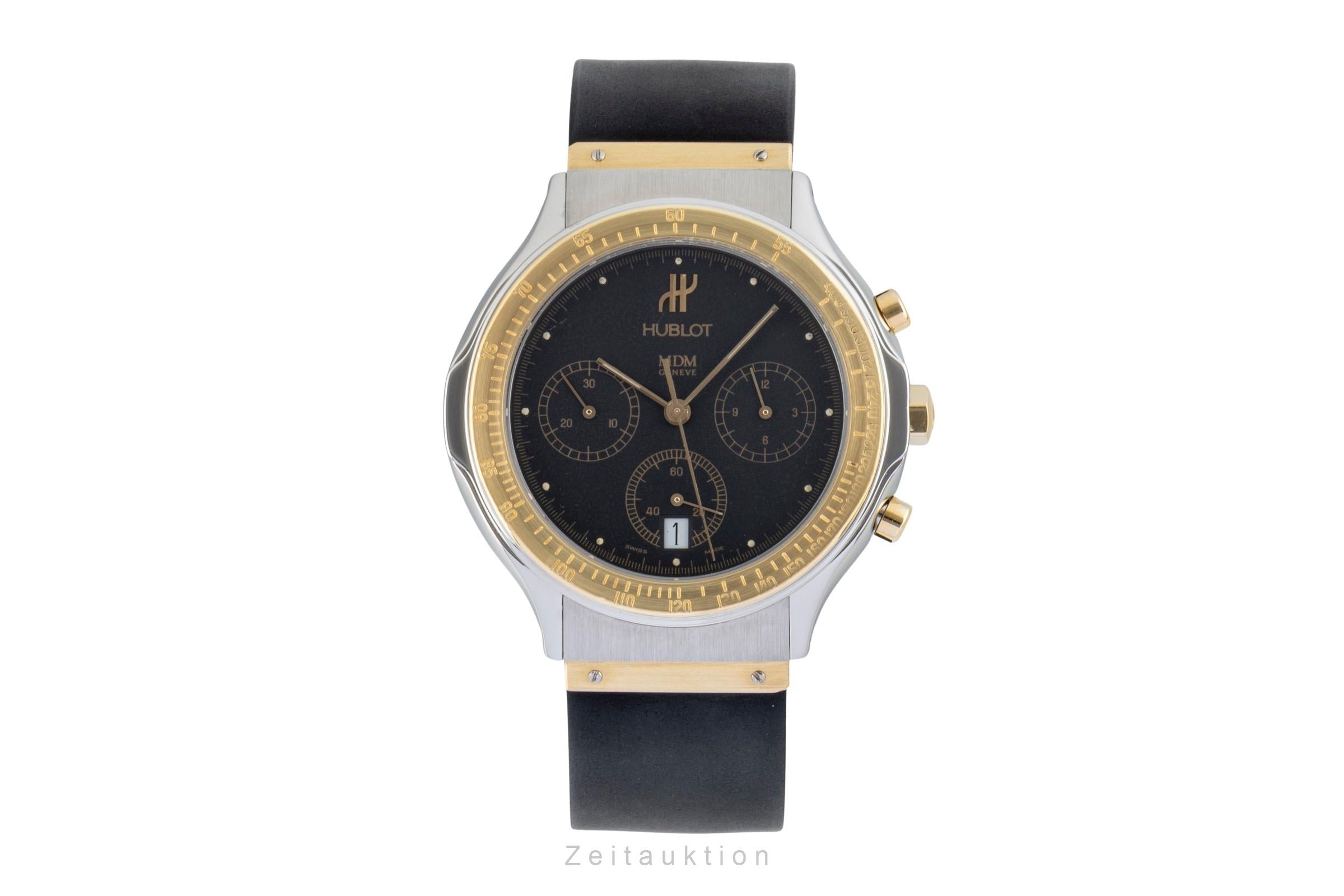 Hublot MDM chronograph steel / gold quartz men's watch 1620.2  [2600639]