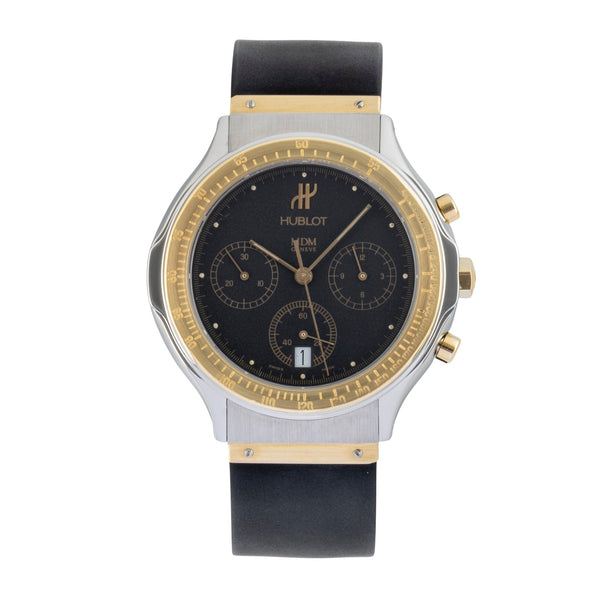 Hublot MDM chronograph steel / gold quartz men's watch 1620.2  [2600639]