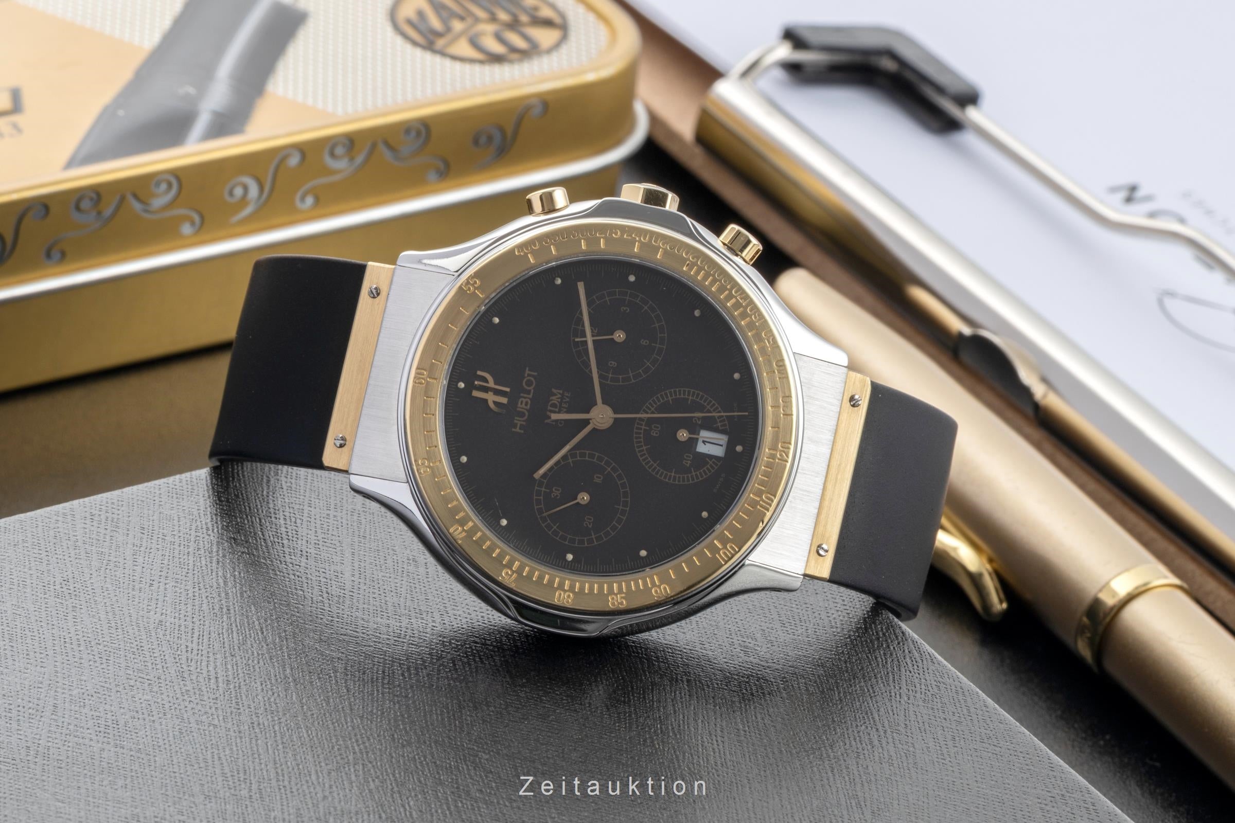 Hublot MDM chronograph steel / gold quartz men's watch 1620.2  [2600639]