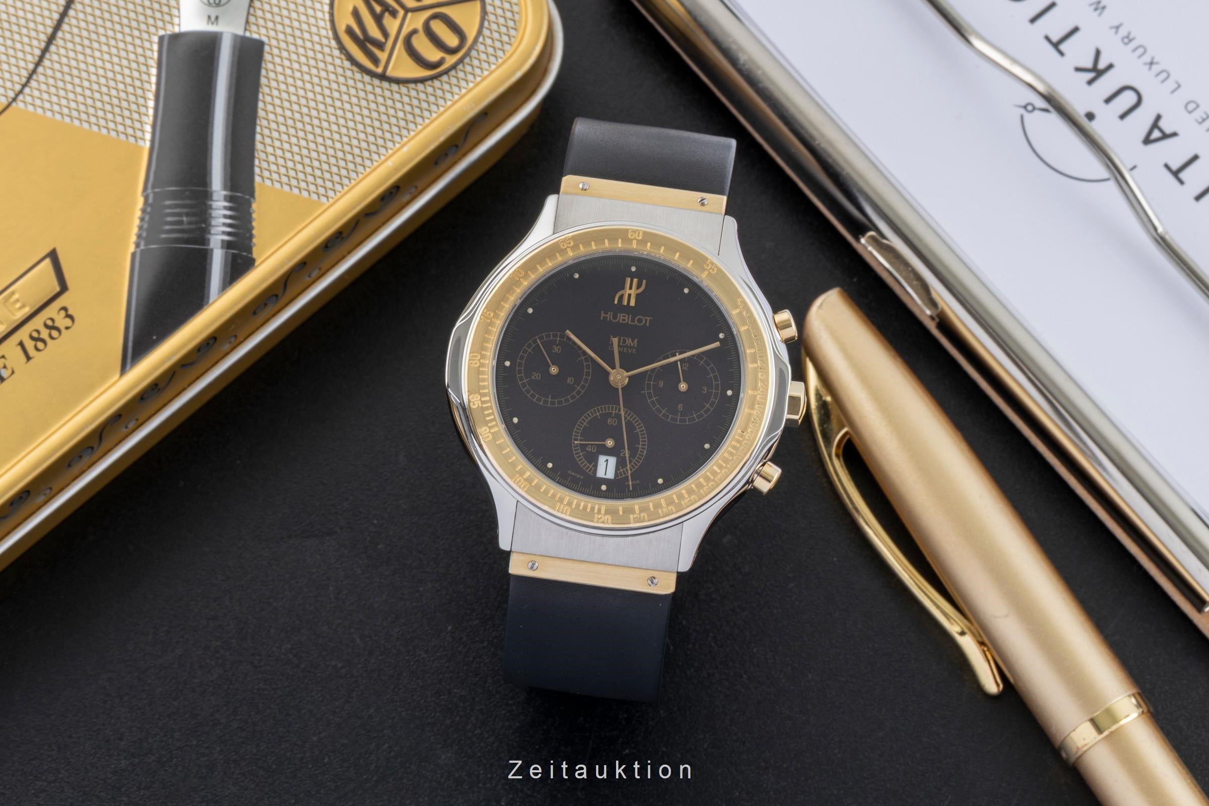 Hublot MDM chronograph steel / gold quartz men's watch 1620.2  [2600639]