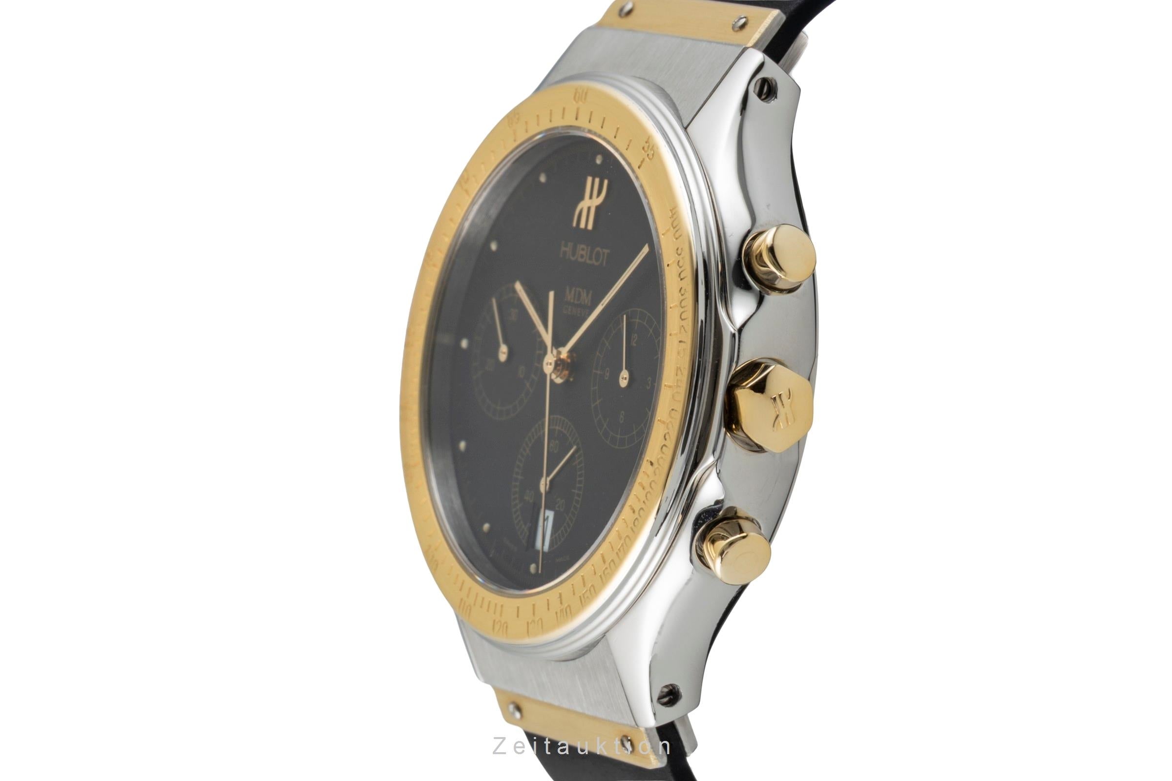 Hublot MDM chronograph steel / gold quartz men's watch 1620.2  [2600639]