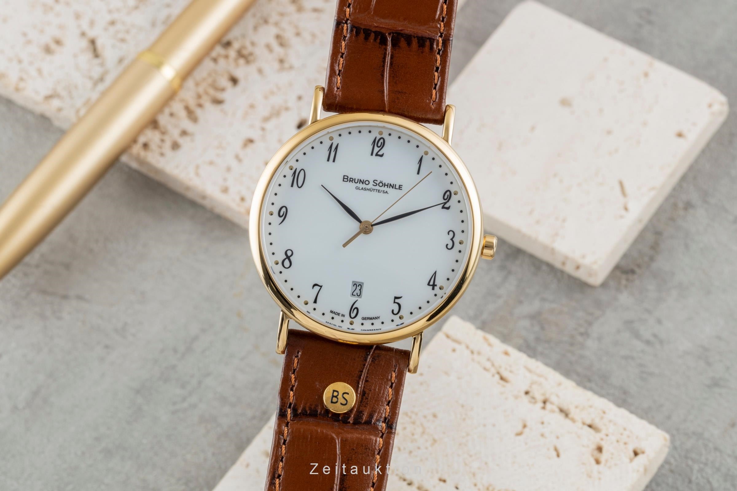 Bruno Söhnle Glashütte Nabucco Stahl / vergoldet Quarz Ref.17-33085-921 B&P [2600643]