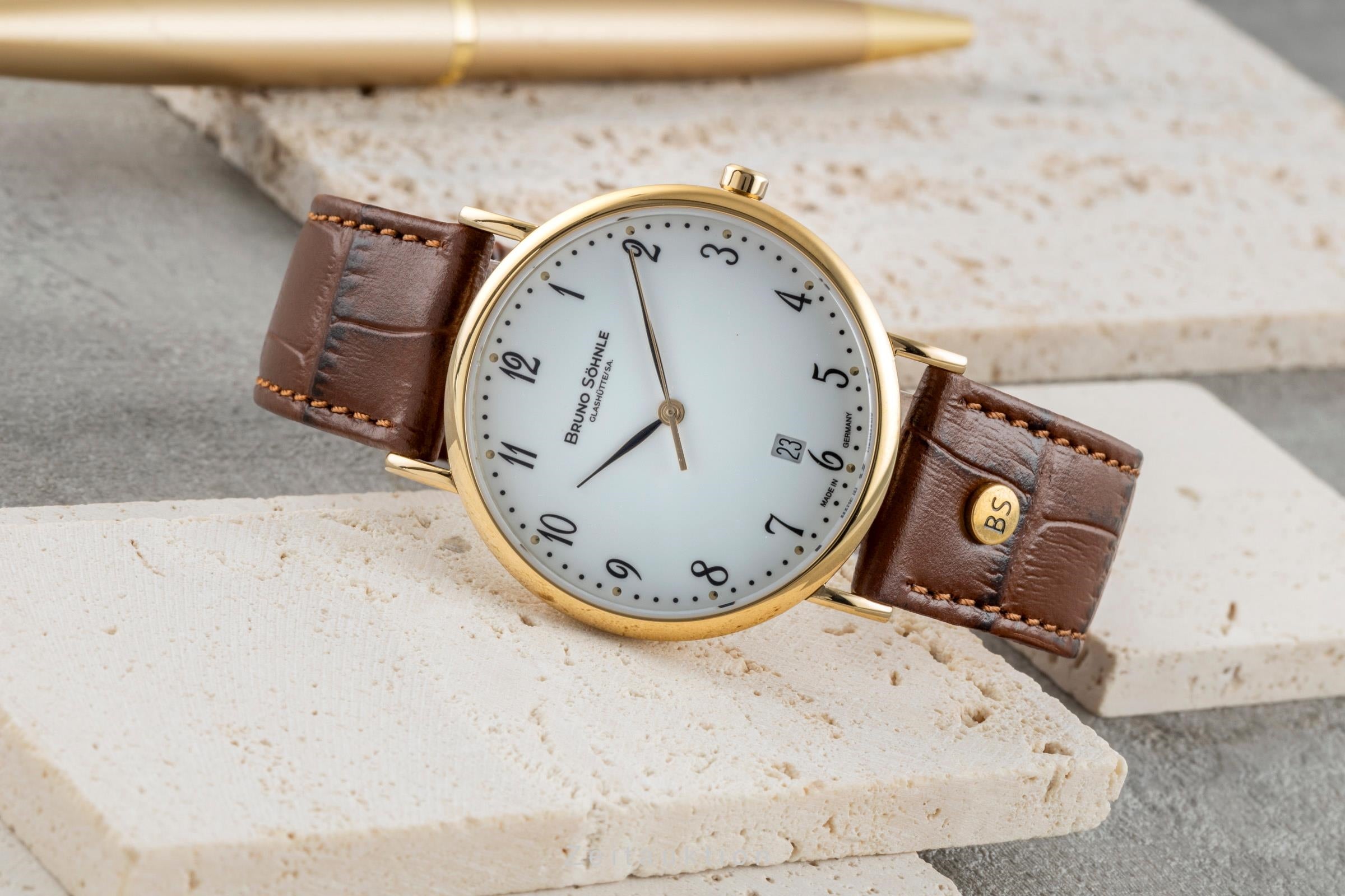 Bruno Söhnle Glashütte Nabucco Stahl / vergoldet Quarz Ref.17-33085-921 B&P [2600643]