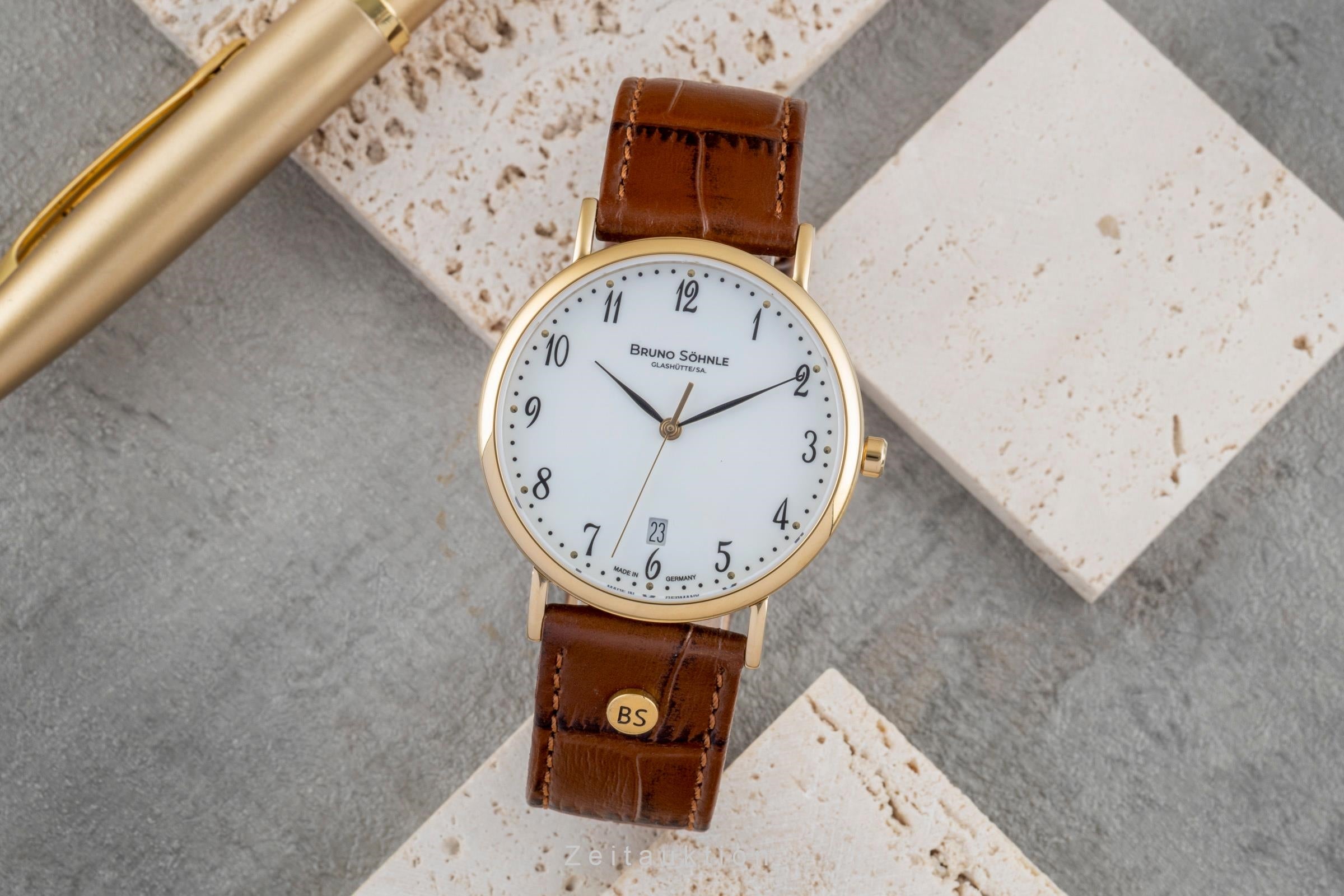 Bruno Söhnle Glashütte Nabucco Stahl / vergoldet Quarz Ref.17-33085-921 B&P [2600643]