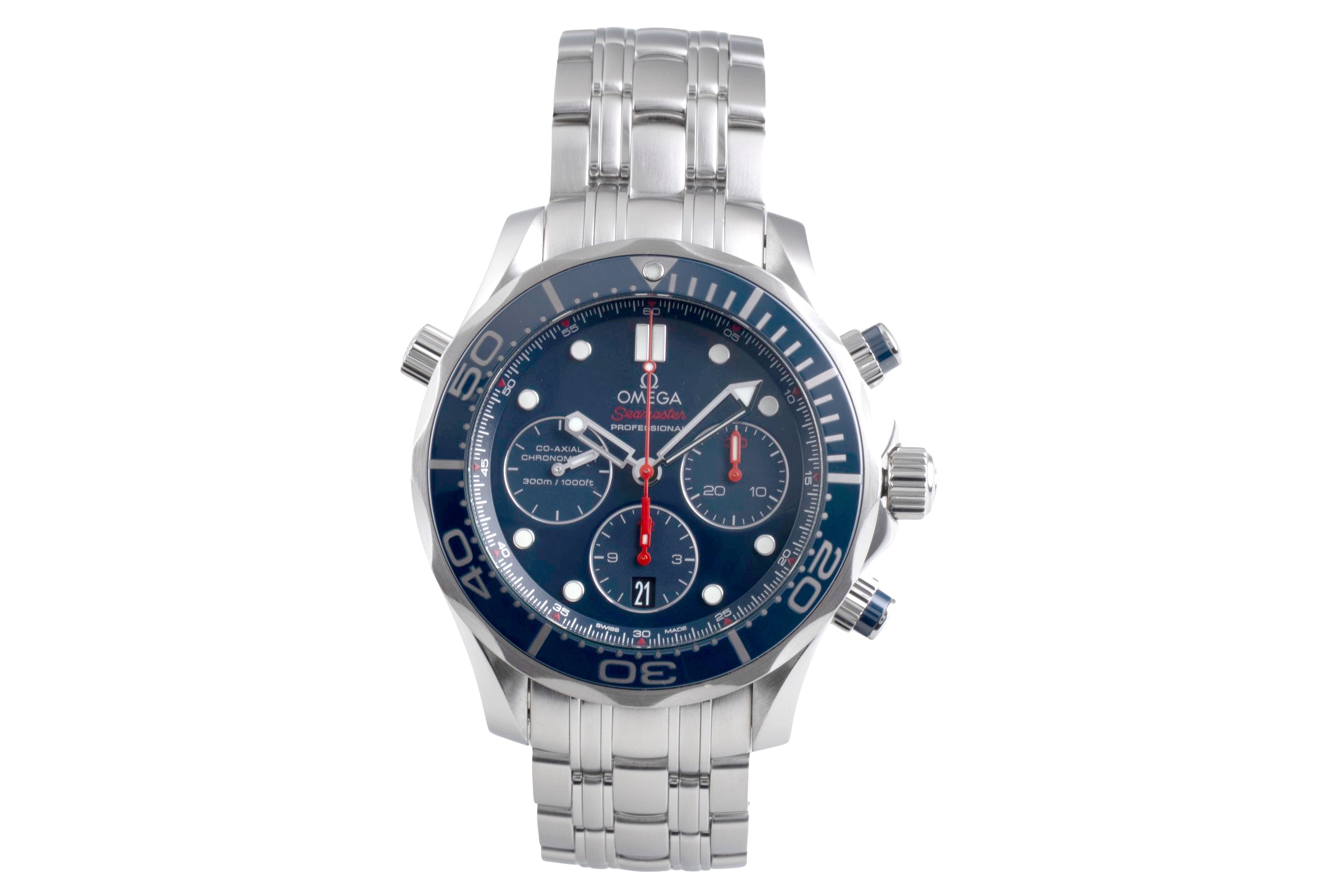 Omega Seamaster chronograph steel automatic men's watch 212.30.44.50.03.001 LP: 9300EUR  [2600665]