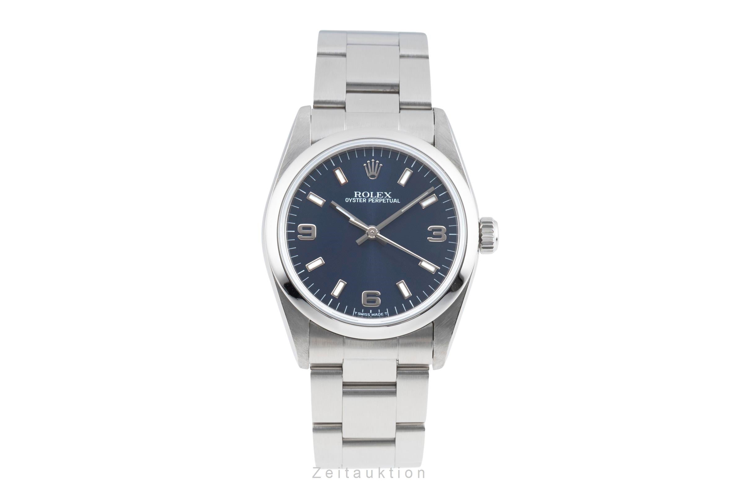 Rolex Oyster Perpetual 31 Blue Dial Edelstahl Automatik Damenuhr Ref. 77080 [2600674]