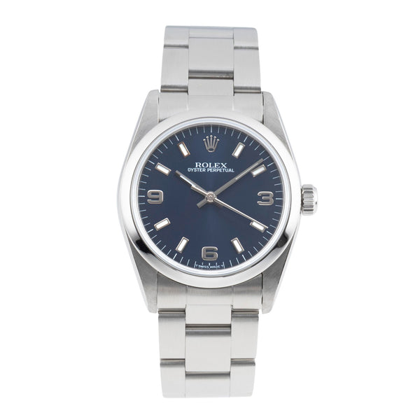 Rolex Oyster Perpetual 31 Blue Dial Edelstahl Automatik Damenuhr Ref. 77080 [2600674]