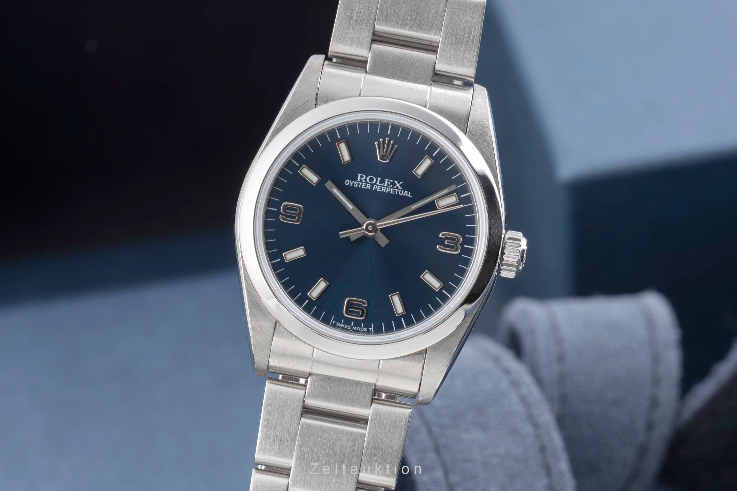 Rolex Oyster Perpetual 31 Blue Dial Edelstahl Automatik Damenuhr Ref. 77080 [2600674]