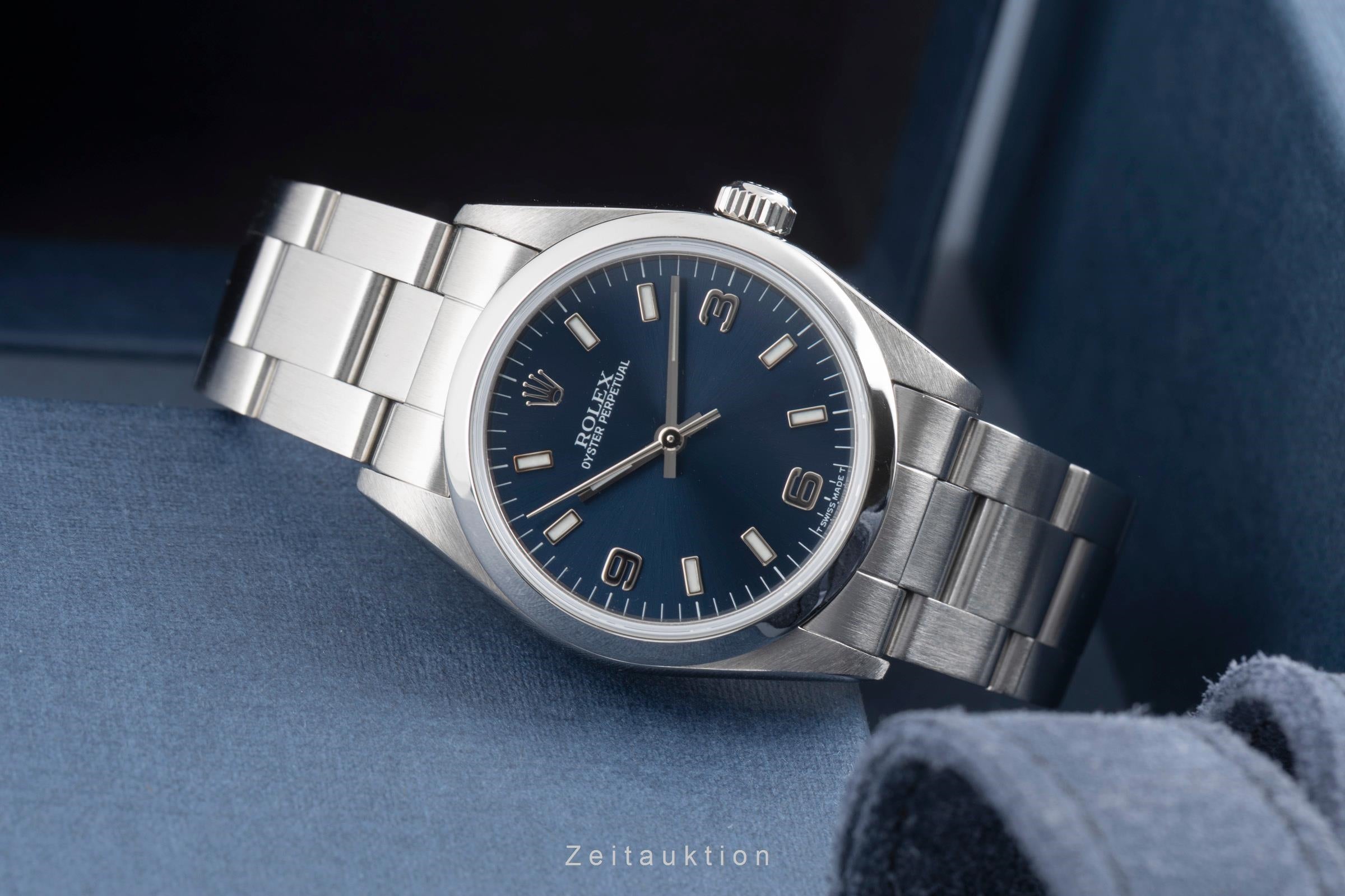 Rolex Oyster Perpetual 31 Blue Dial Edelstahl Automatik Damenuhr Ref. 77080 [2600674]