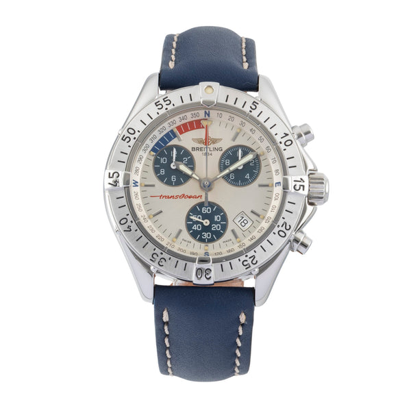 Breitling Transocean chronographe acier quartz montre pour hommes A53040.1  [2600691]