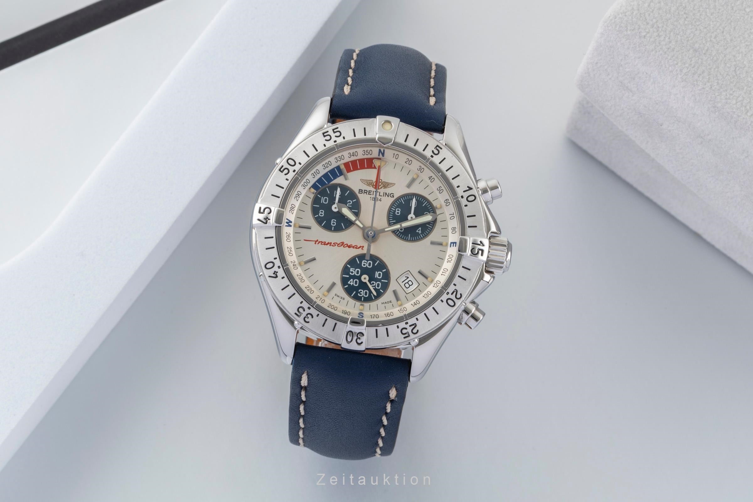 Breitling Transocean chronographe acier quartz montre pour hommes A53040.1  [2600691]