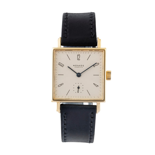 Nomos Glashütte Tetra 18K Gold (0,750) Handaufzug Herrenuhr Ref. 401 B&P 1997 [2600704]