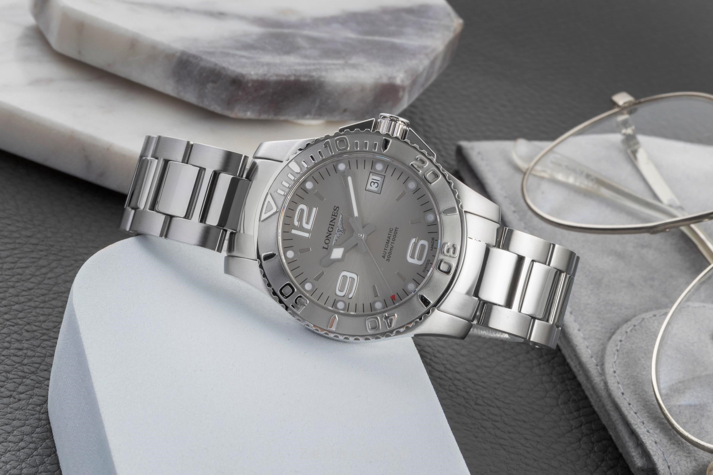 Longines Hydro Conquest acier automatique montre pour hommes L3.664.4 LP: 1950EUR  [2600712]