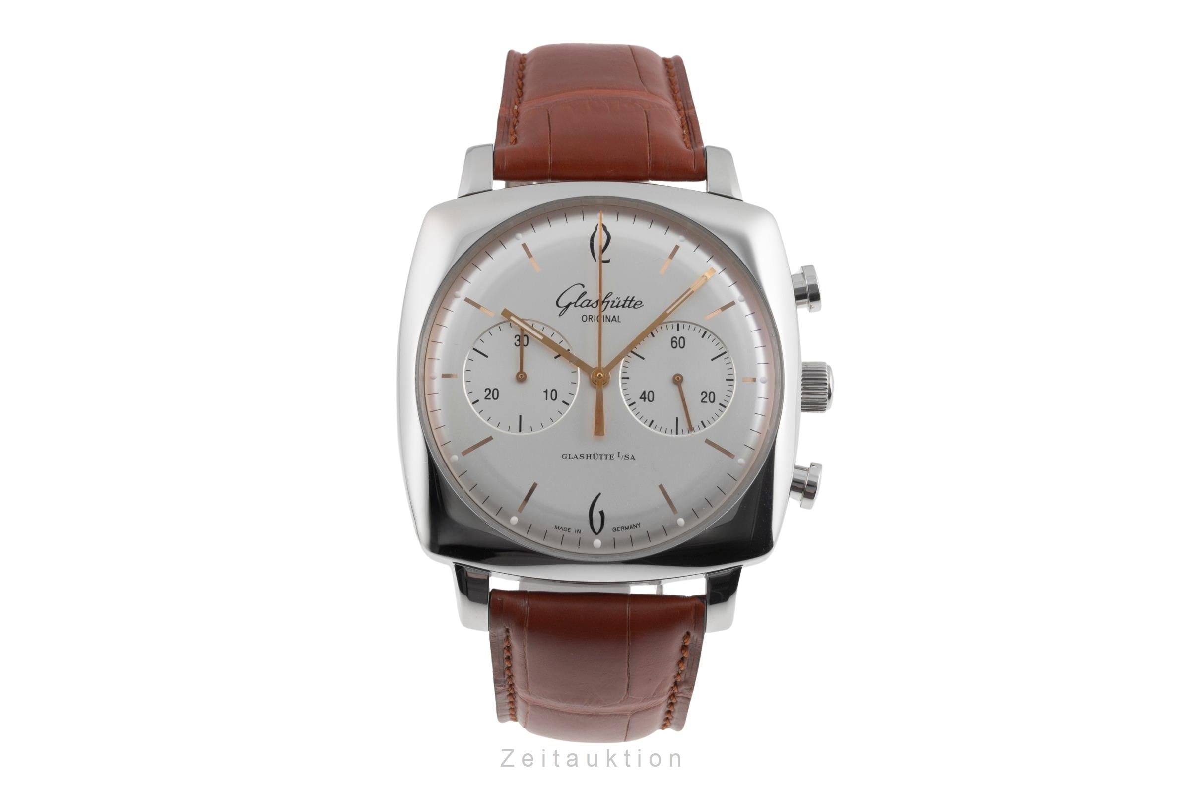 Glashütte Sixties chronographe acier automatique montre pour hommes 1-39-34-03-32-04 LP: 8800EUR  [2600713]