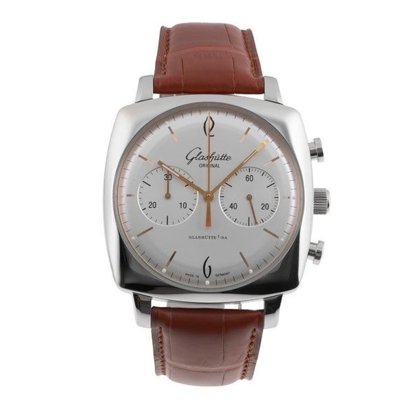Glashütte Sixties chronographe acier automatique montre pour hommes 1-39-34-03-32-04 LP: 8800EUR  [2600713]