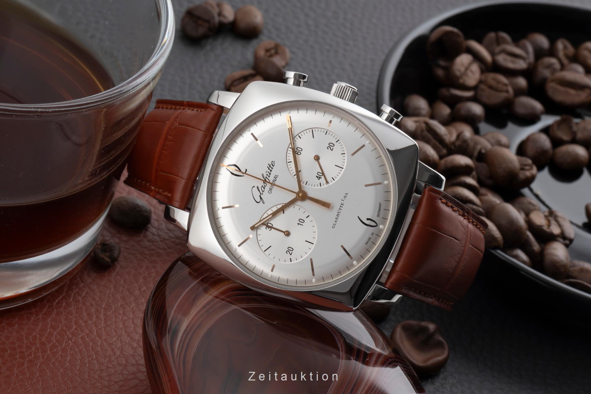 Glashütte Sixties chronographe acier automatique montre pour hommes 1-39-34-03-32-04 LP: 8800EUR  [2600713]