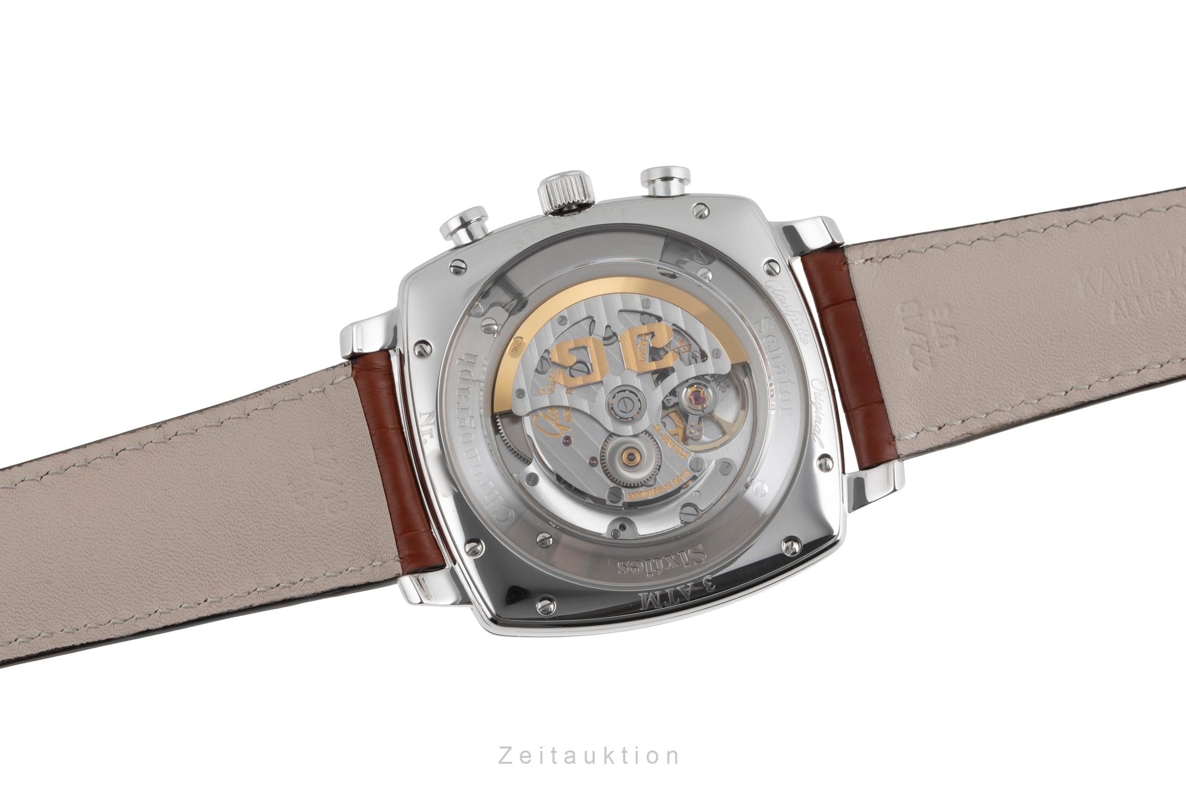 Glashütte Sixties chronographe acier automatique montre pour hommes 1-39-34-03-32-04 LP: 8800EUR  [2600713]