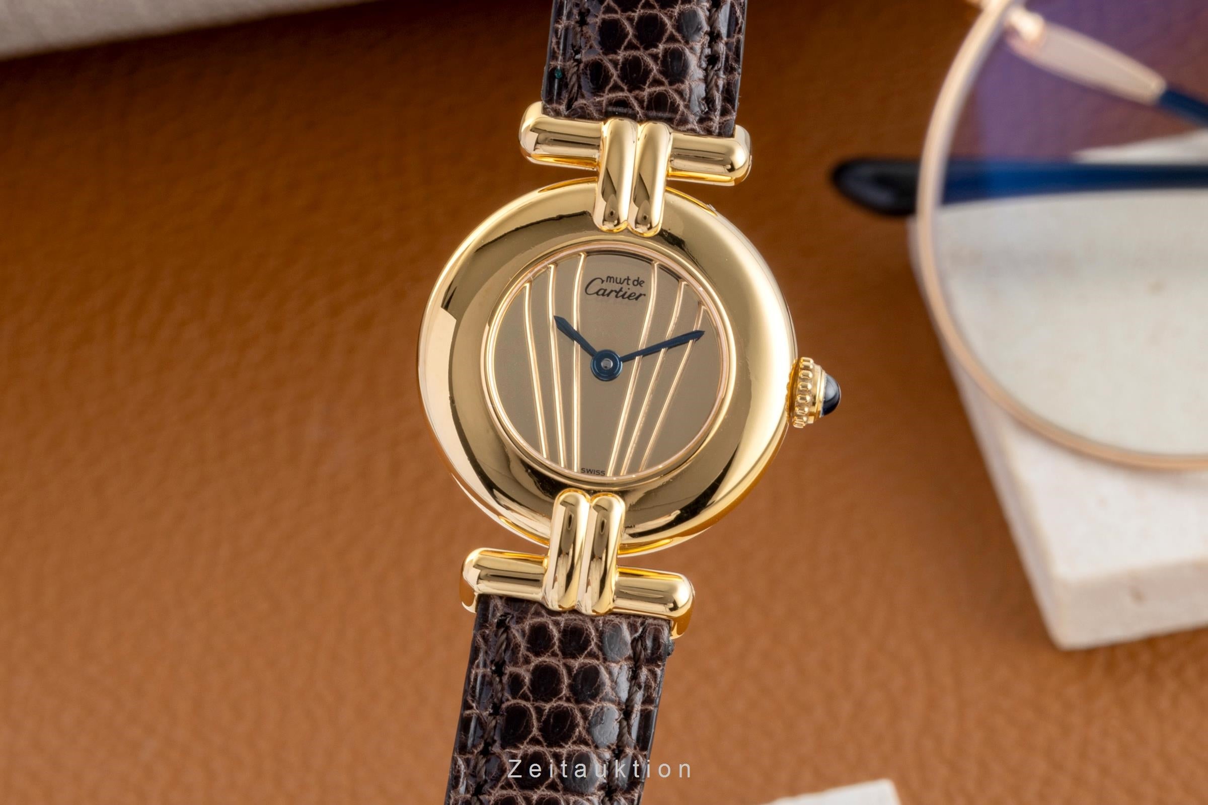 Cartier Vermeil plata banada en oro cuarzo reloj para damas  590002  [2600715]