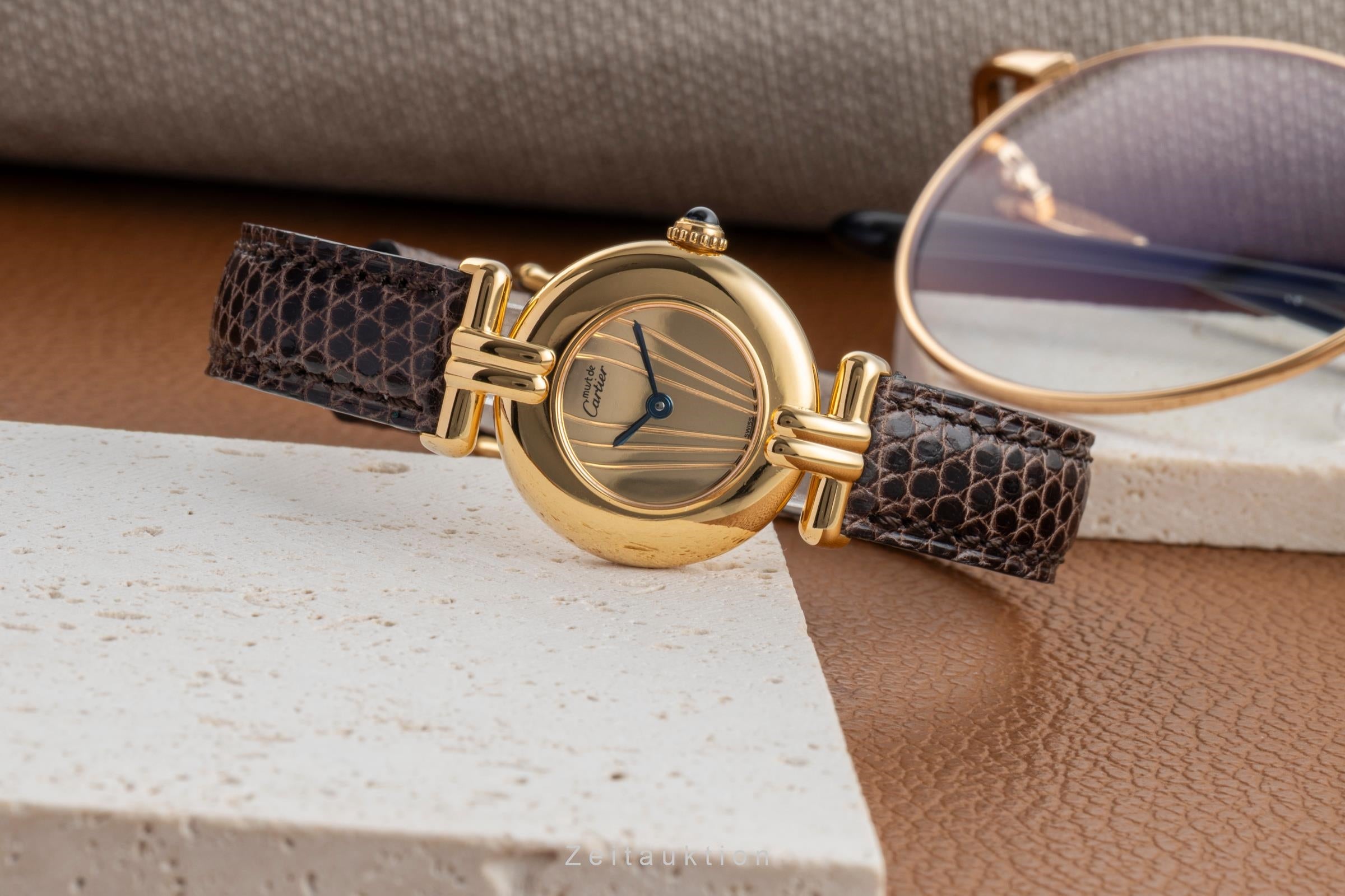 Cartier Vermeil plata banada en oro cuarzo reloj para damas  590002  [2600715]