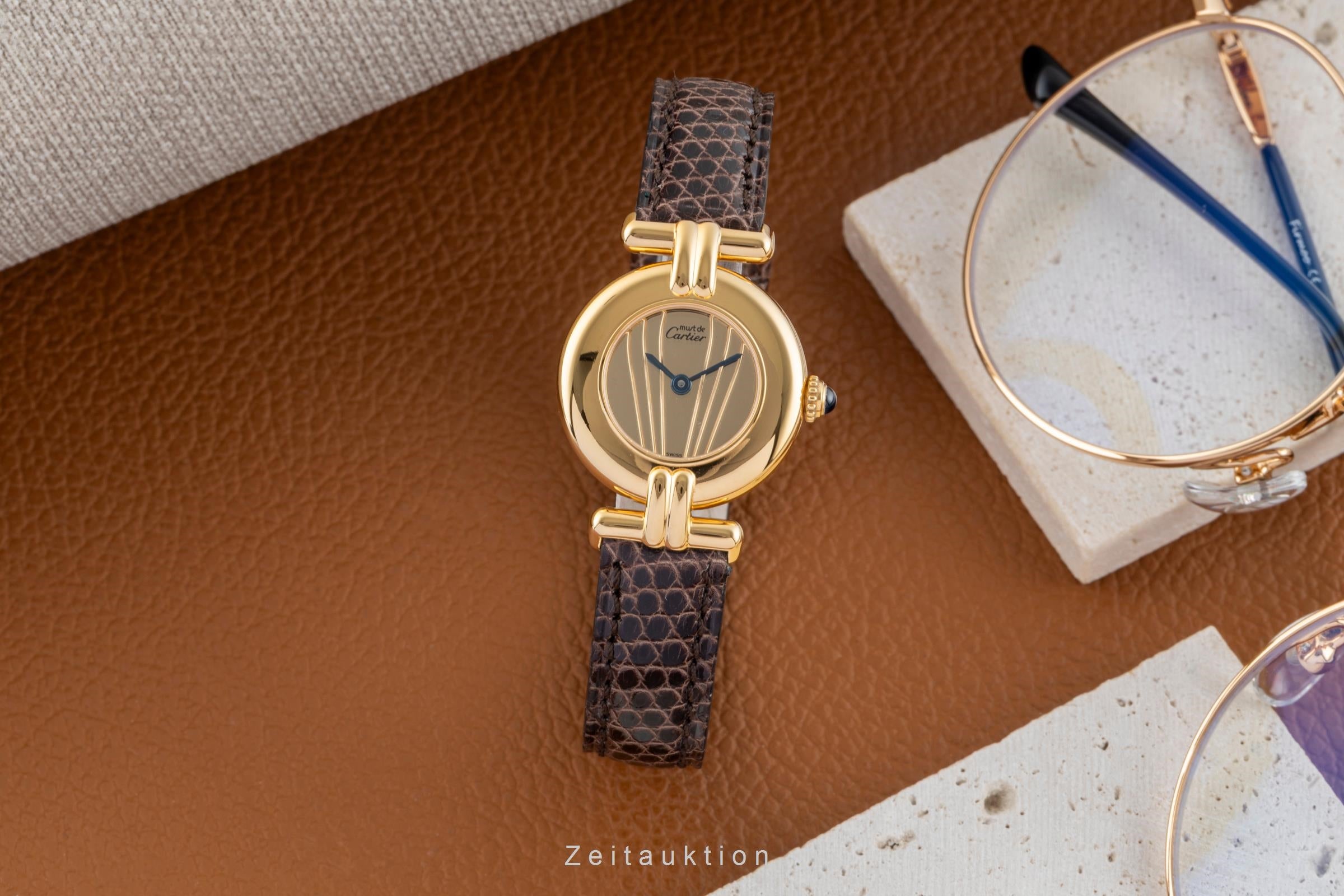 Cartier Vermeil plata banada en oro cuarzo reloj para damas  590002  [2600715]