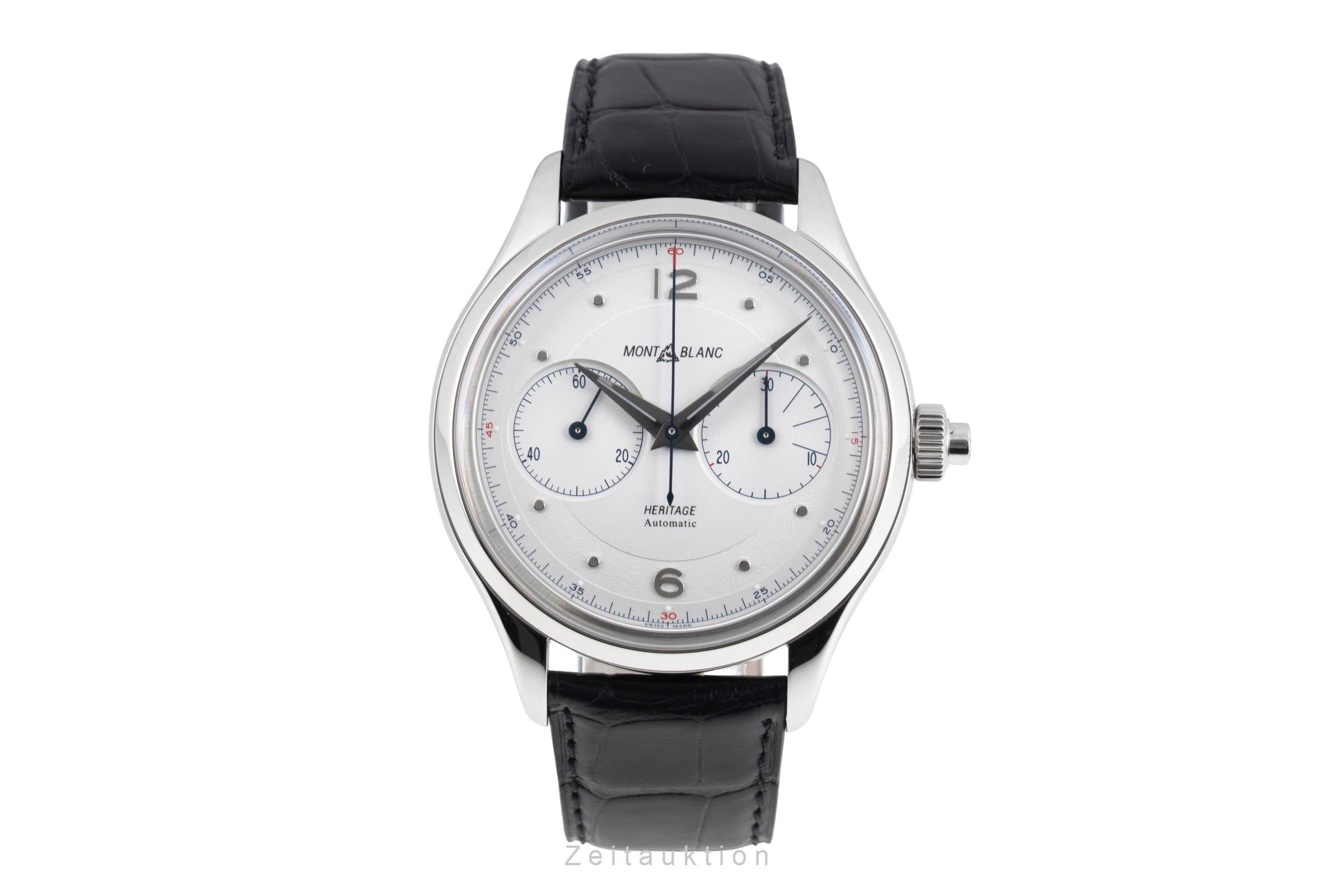 Montblanc Heritage Monopusher Chronograph Stahl Automatik Ref. 119951 7494 B&P [2600729]