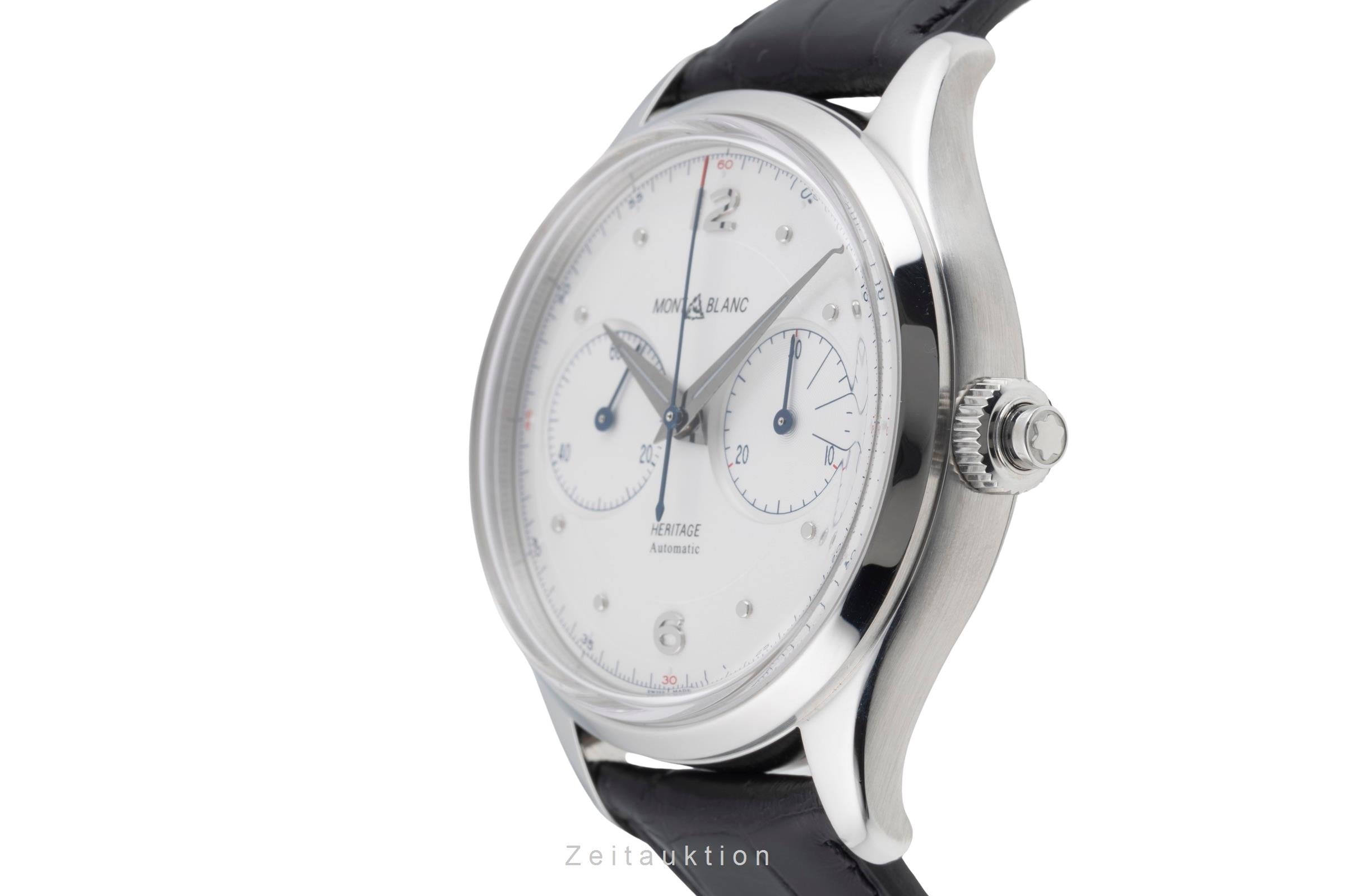 Montblanc Heritage Monopusher Chronograph Stahl Automatik Ref. 119951 7494 B&P [2600729]