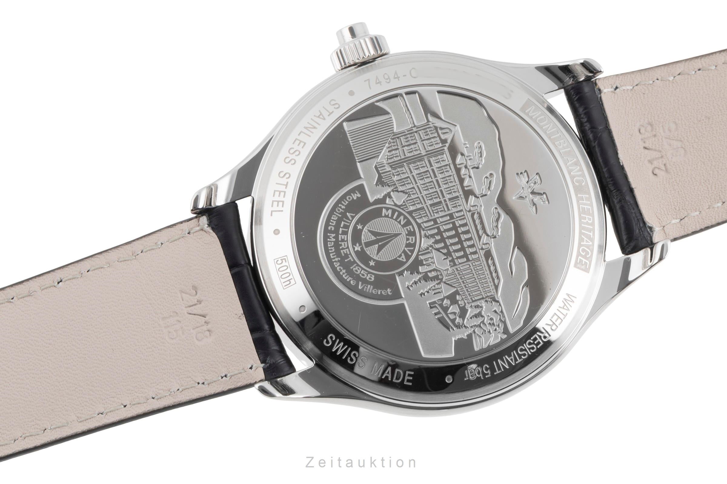 Montblanc Heritage Monopusher Chronograph Stahl Automatik Ref. 119951 7494 B&P [2600729]