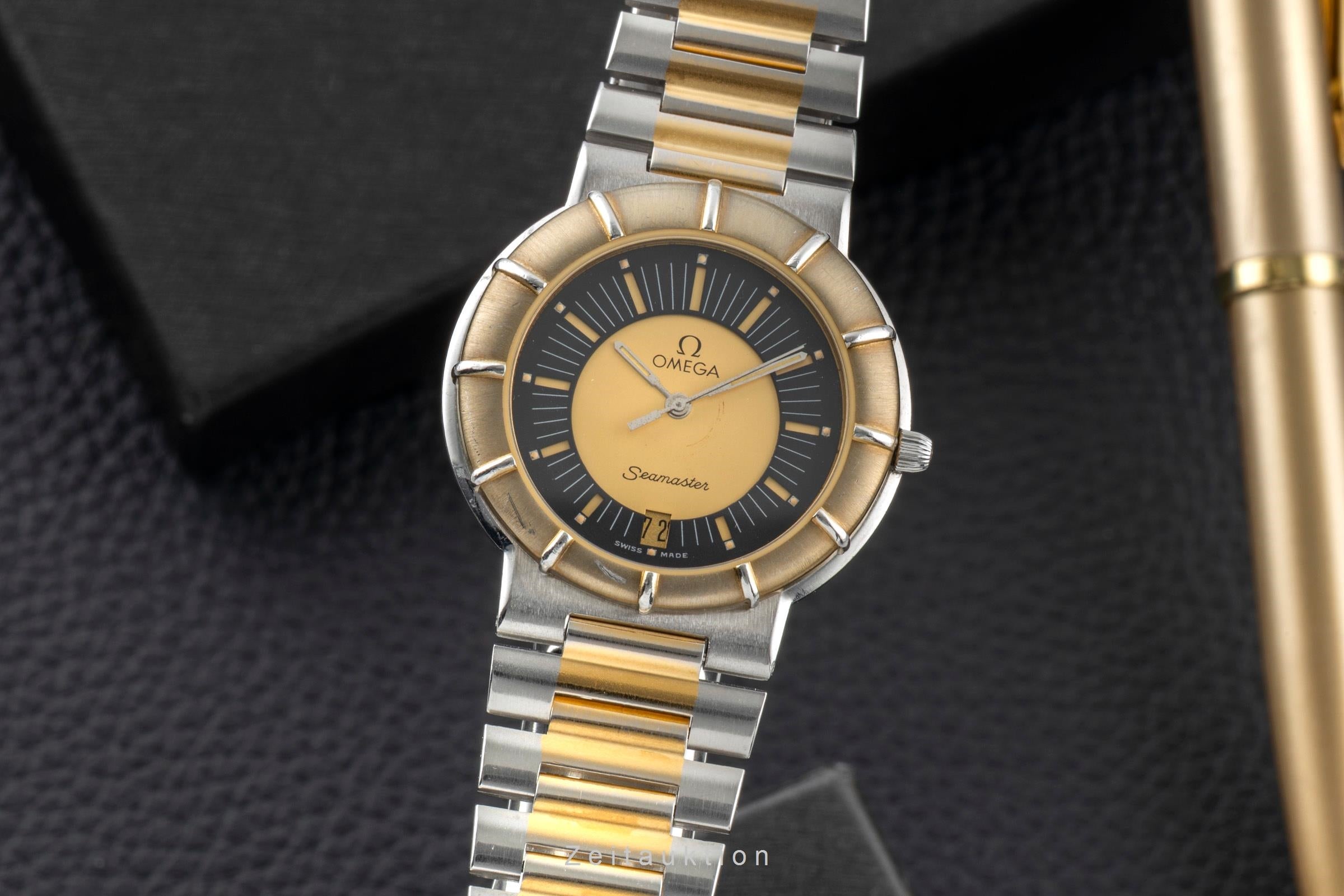 Omega Seamaster gilt / steel quartz men's watch 196.0301  , 396.0993 Vintage  [2600751]