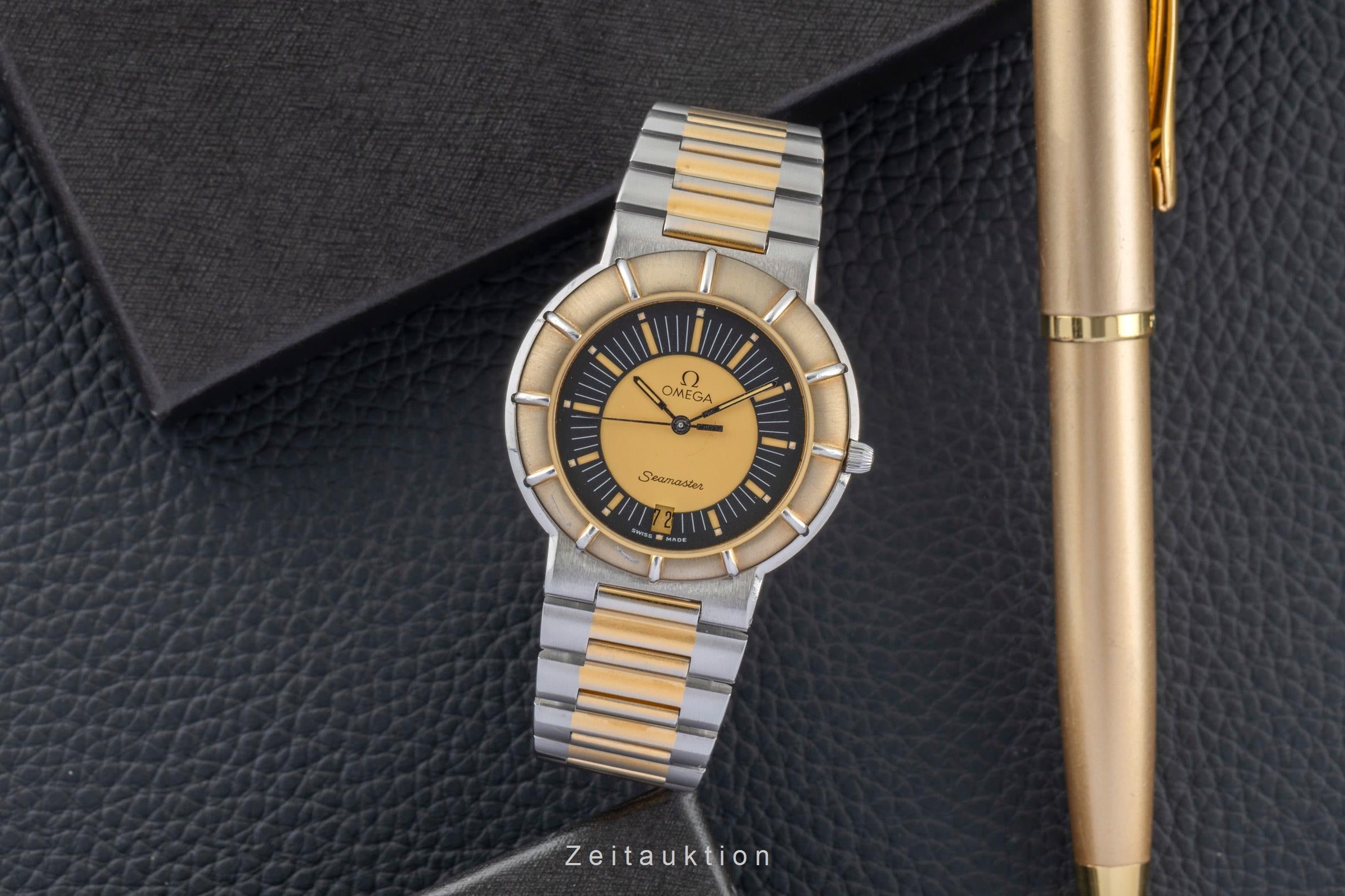 Omega Seamaster gilt / steel quartz men's watch 196.0301  , 396.0993 Vintage  [2600751]