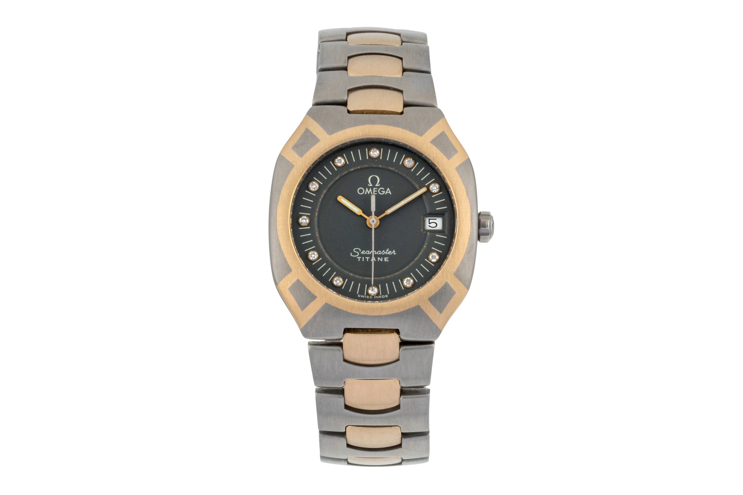 Omega Seamaster titanium / gold quartz women's watch 5810.45.00  [2600812]