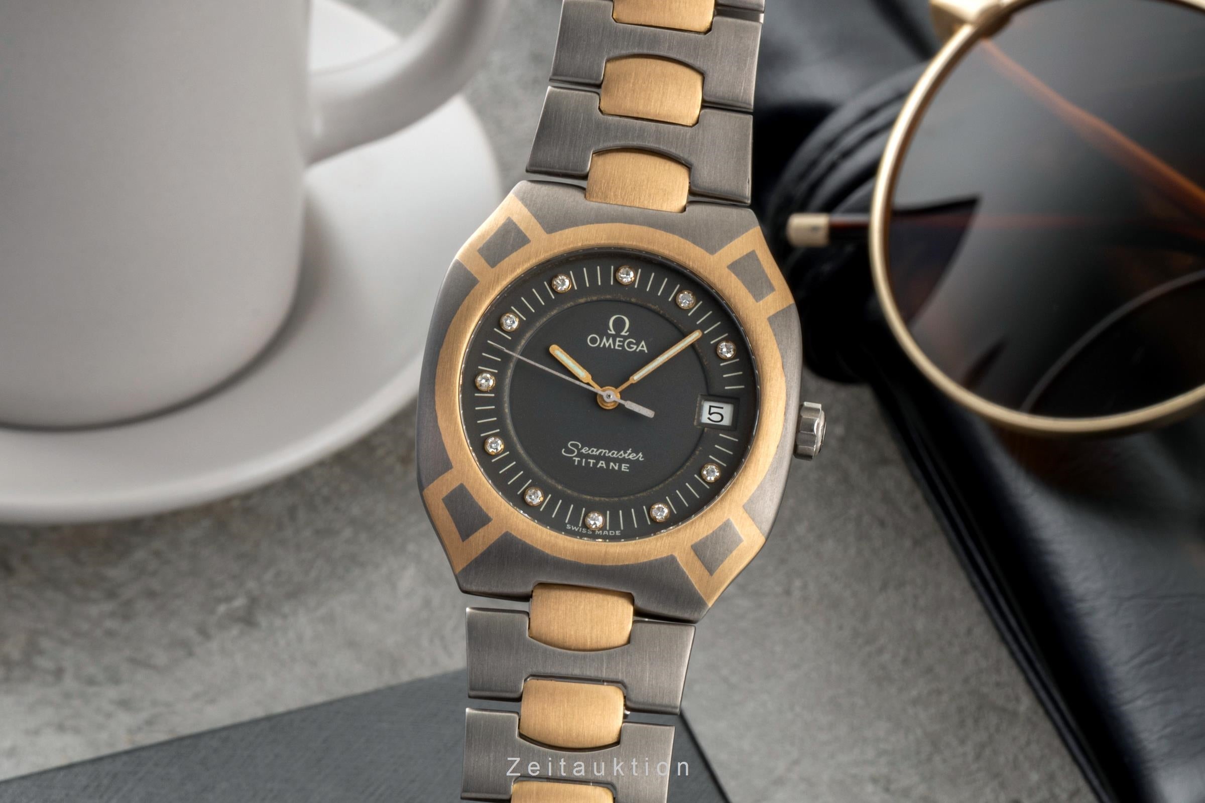 Omega Seamaster titanium / gold quartz women's watch 5810.45.00  [2600812]