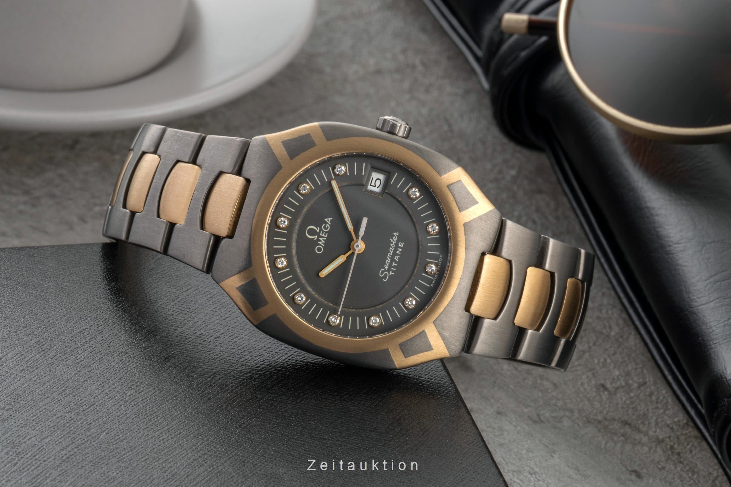 Omega Seamaster titanium / gold quartz women's watch 5810.45.00  [2600812]