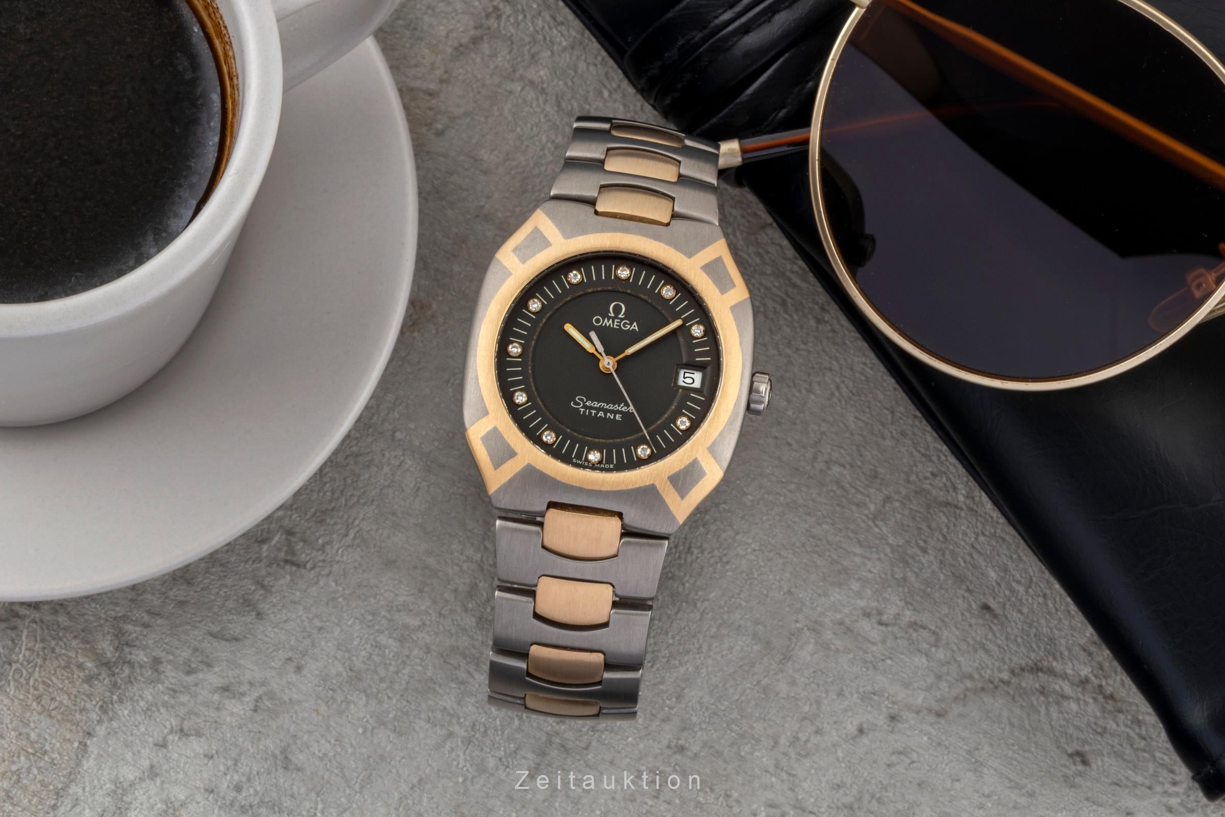 Omega Seamaster titanium / gold quartz women's watch 5810.45.00  [2600812]