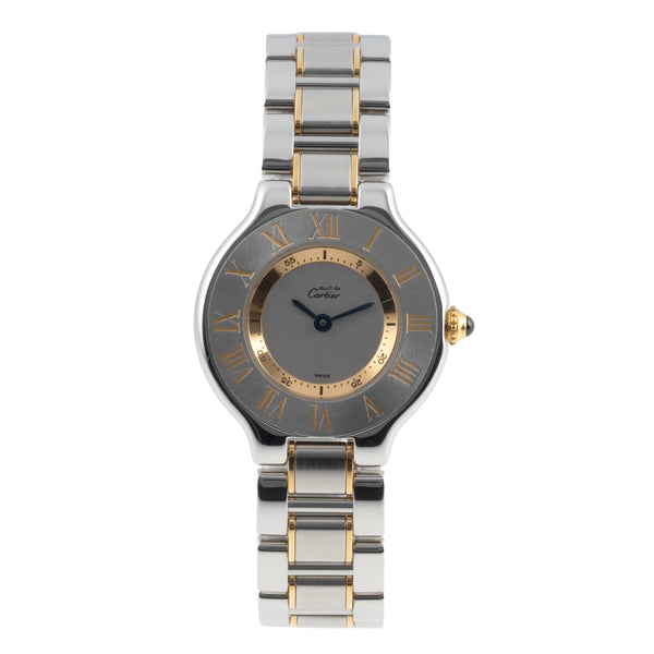 Cartier must de Cartier 21 Lady Stahl / Gold Quarz Ref. W10073R6 B&P 1997 [2600818]