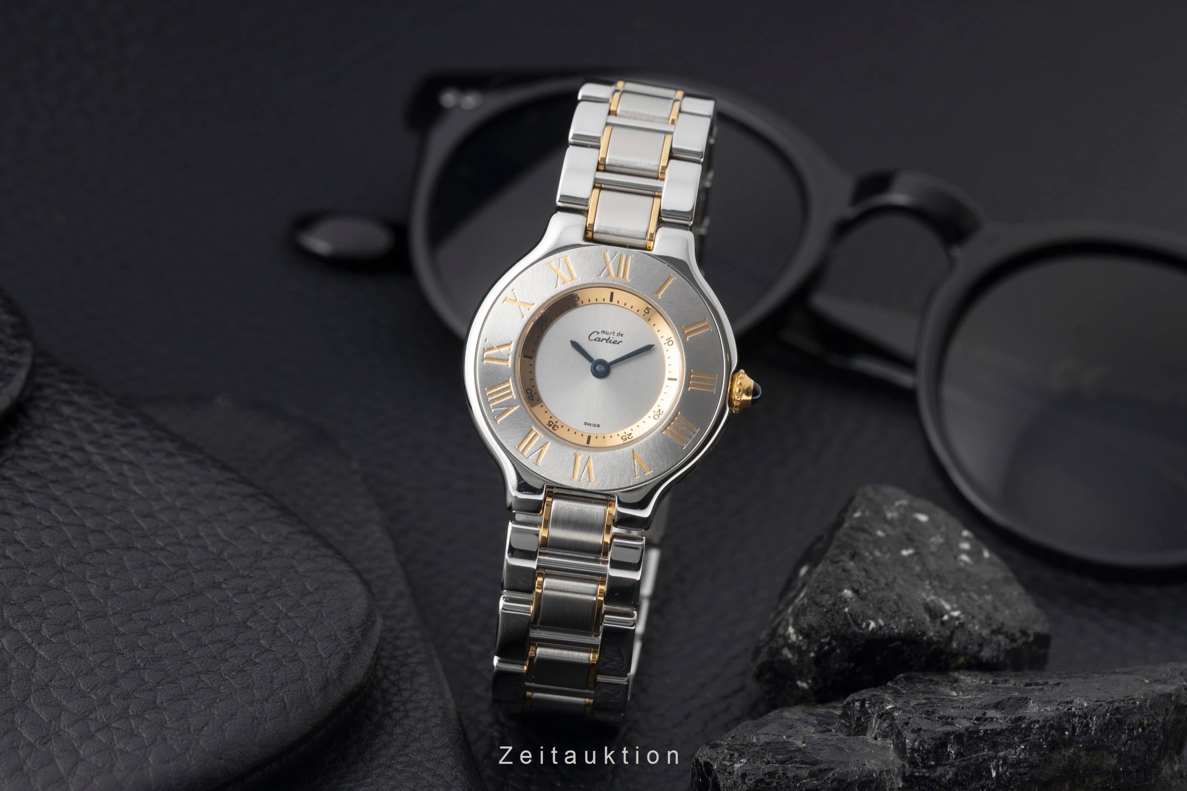 Cartier must de Cartier 21 Lady Stahl / Gold Quarz Ref. W10073R6 B&P 1997 [2600818]