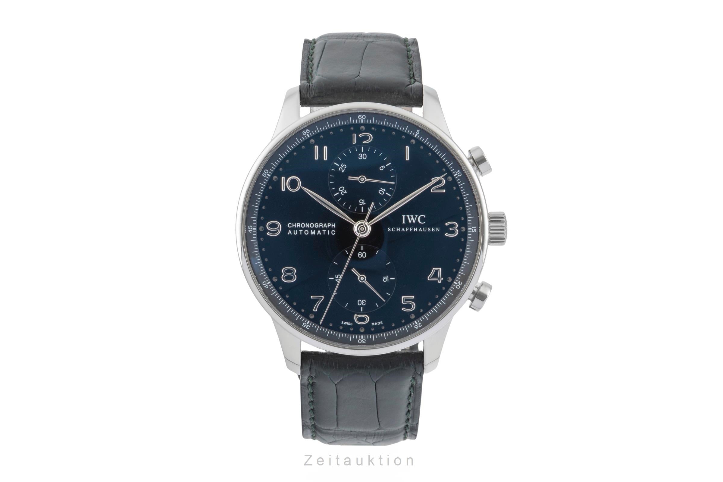 IWC Portugieser cronografo acciaio automatismo orologio da uomo IW371447 LP: 9100EUR  [2600823]
