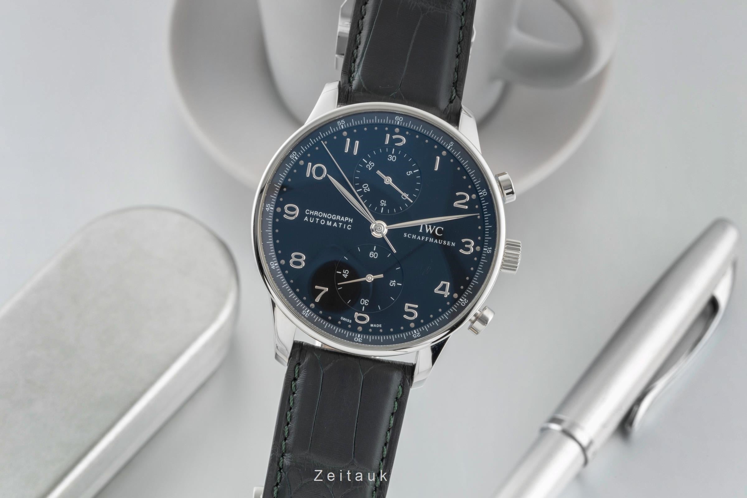 IWC Portugieser cronografo acciaio automatismo orologio da uomo IW371447 LP: 9100EUR  [2600823]