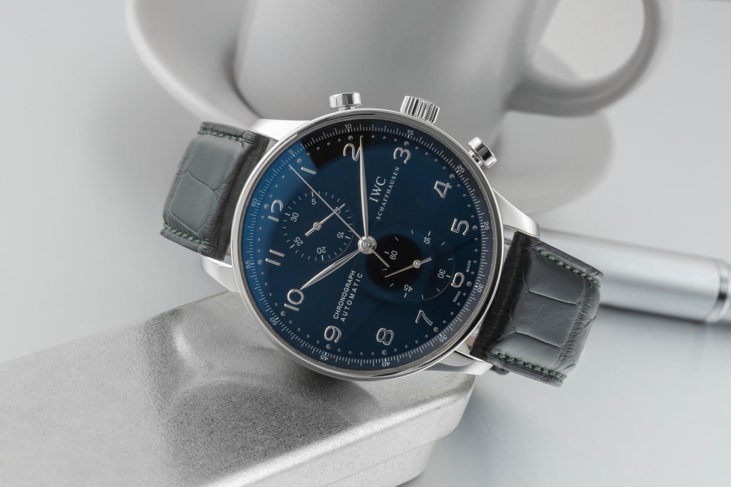 IWC Portugieser cronografo acciaio automatismo orologio da uomo IW371447 LP: 9100EUR  [2600823]
