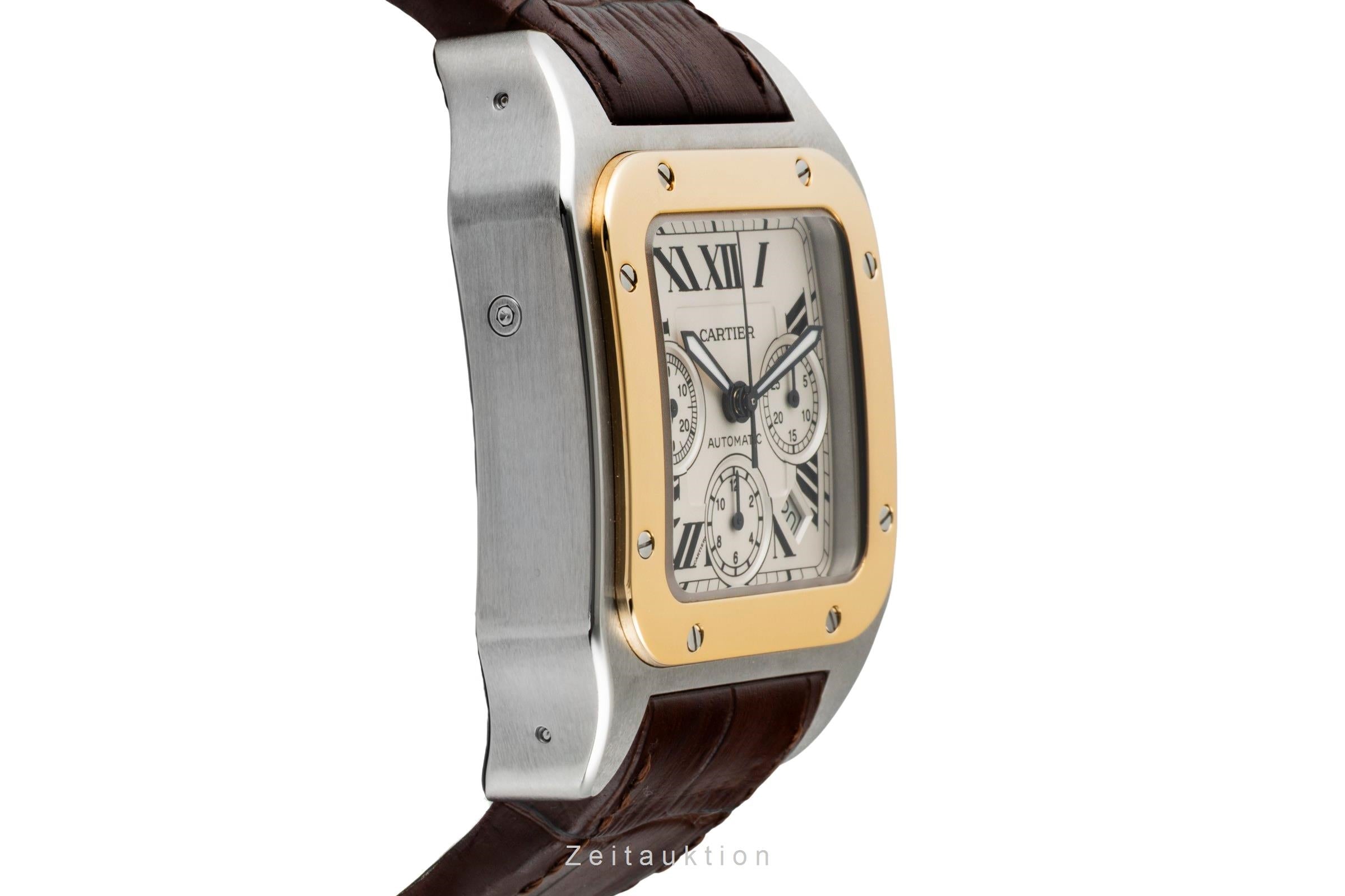 Cartier Santos 100 chronograph steel / gold automatic men's watch W20091X7  [2600828]