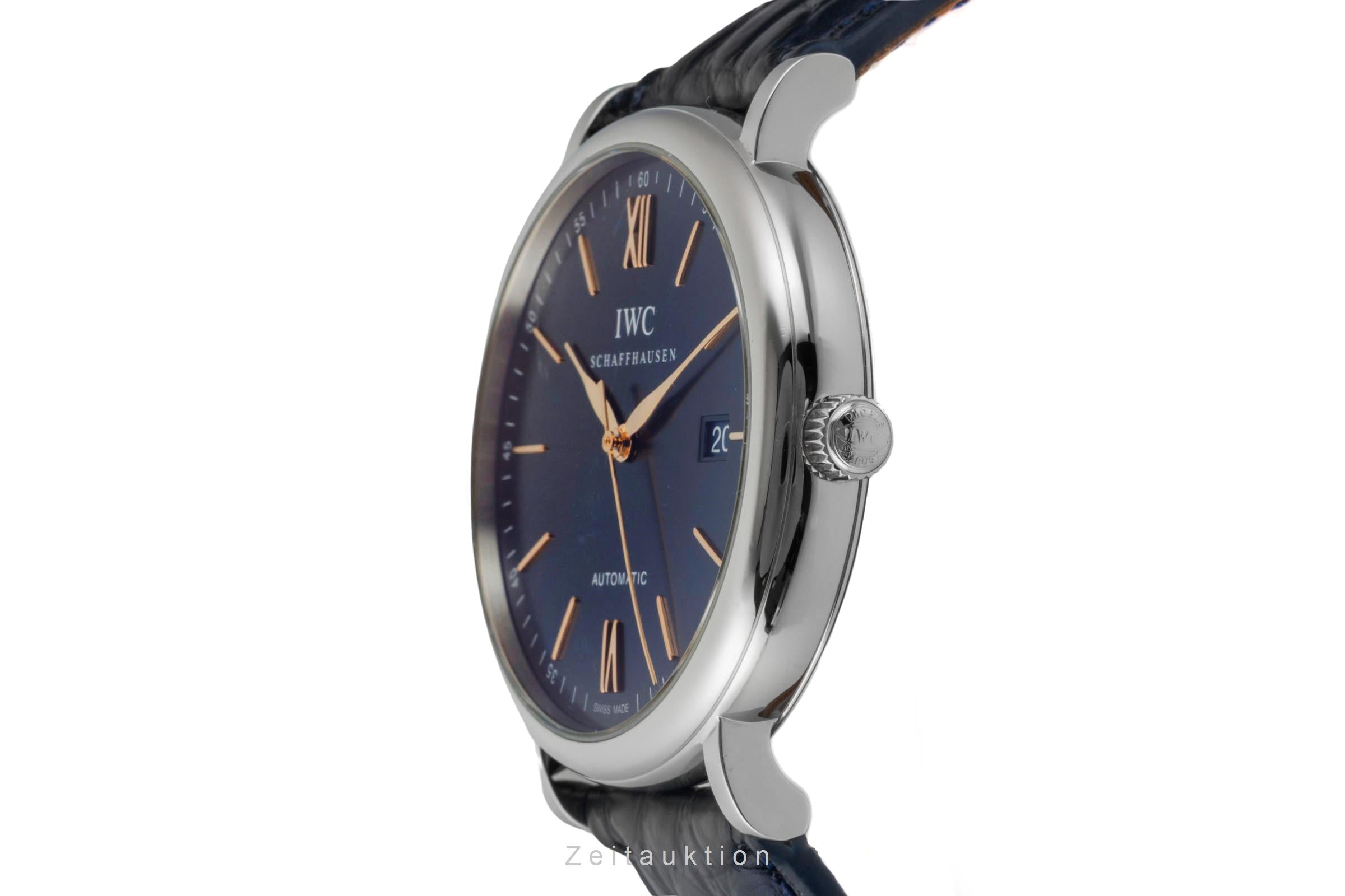 IWC Portofino 40 Blue Dial Stahl Automatik Herrenuhr Ref. IW356523 NP: 5300,- € [2600834]