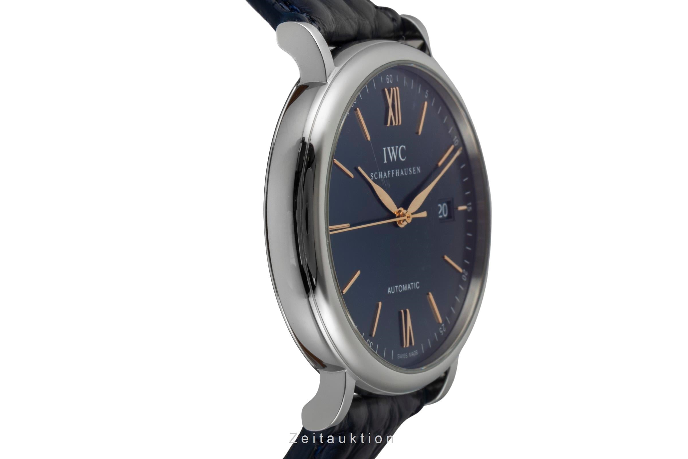 IWC Portofino 40 Blue Dial Stahl Automatik Herrenuhr Ref. IW356523 NP: 5300,- € [2600834]