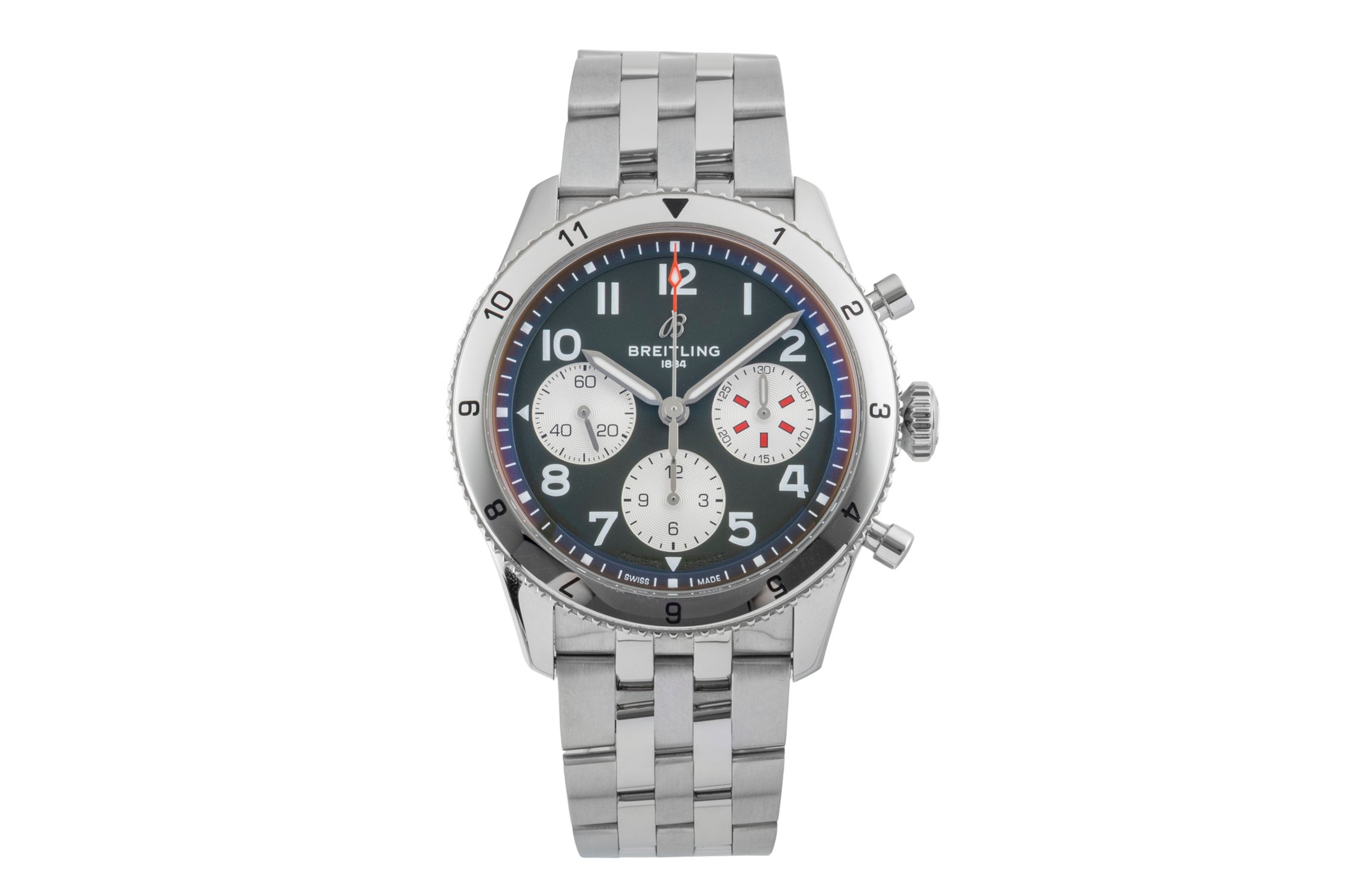 Breitling Avi chronograph steel automatic men's watch A233802A1L1A1 LP: 6200EUR  [2600840]