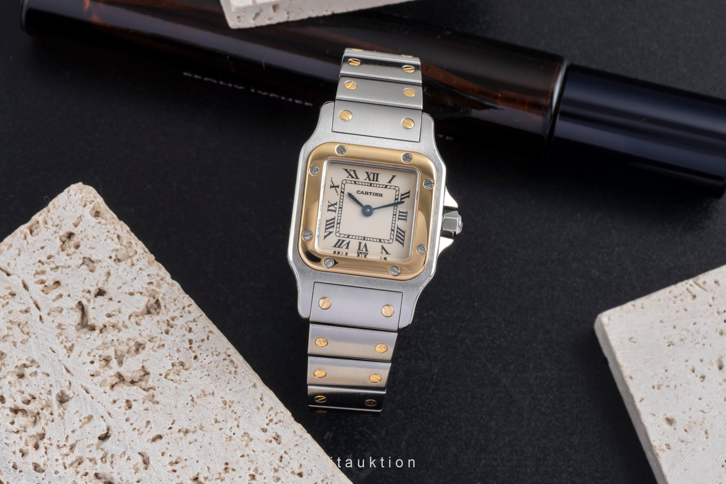 Cartier Santos acier / or  quartz montre pour femmes W20012C4  [2600842]